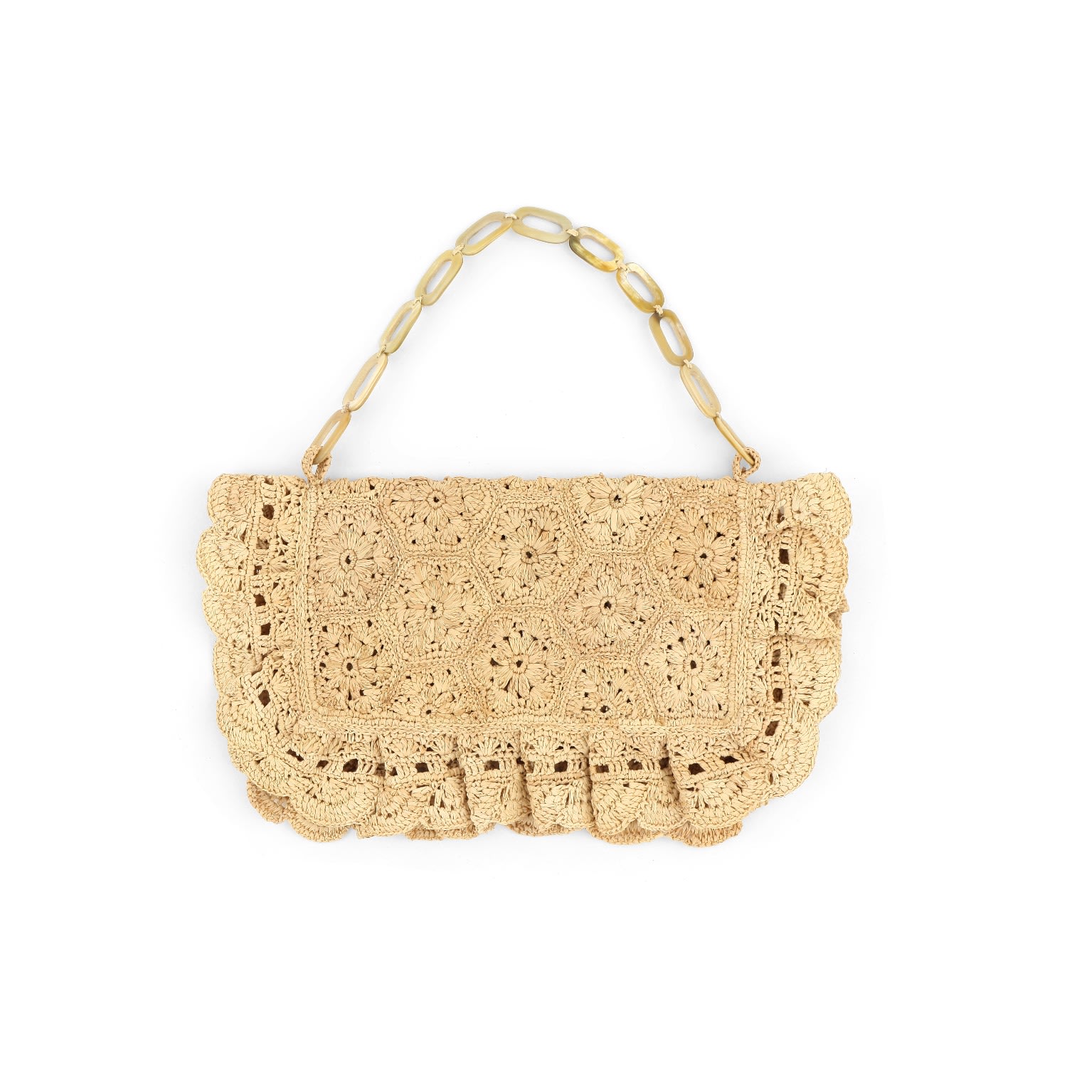 Women’s Neutrals Embroidery Raffia Clutch Hanae - Natural Sanabay Paris