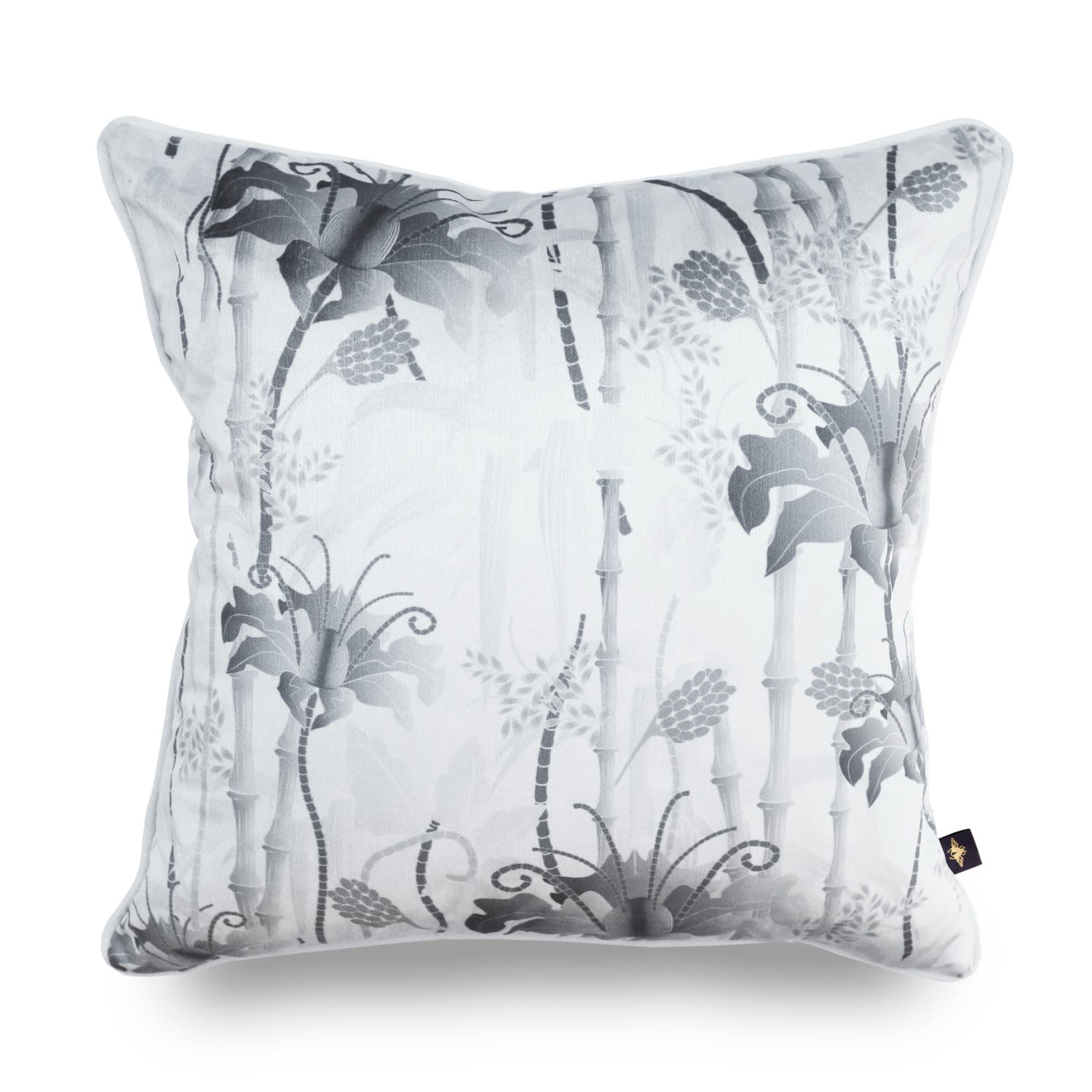 Grey Electric Lagoon Mist Velvet Cushion The Curious Department