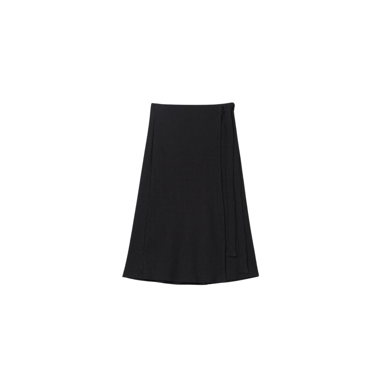 Dal The Label Women's Black Modal Rib Knit Wrap Skirt In Black