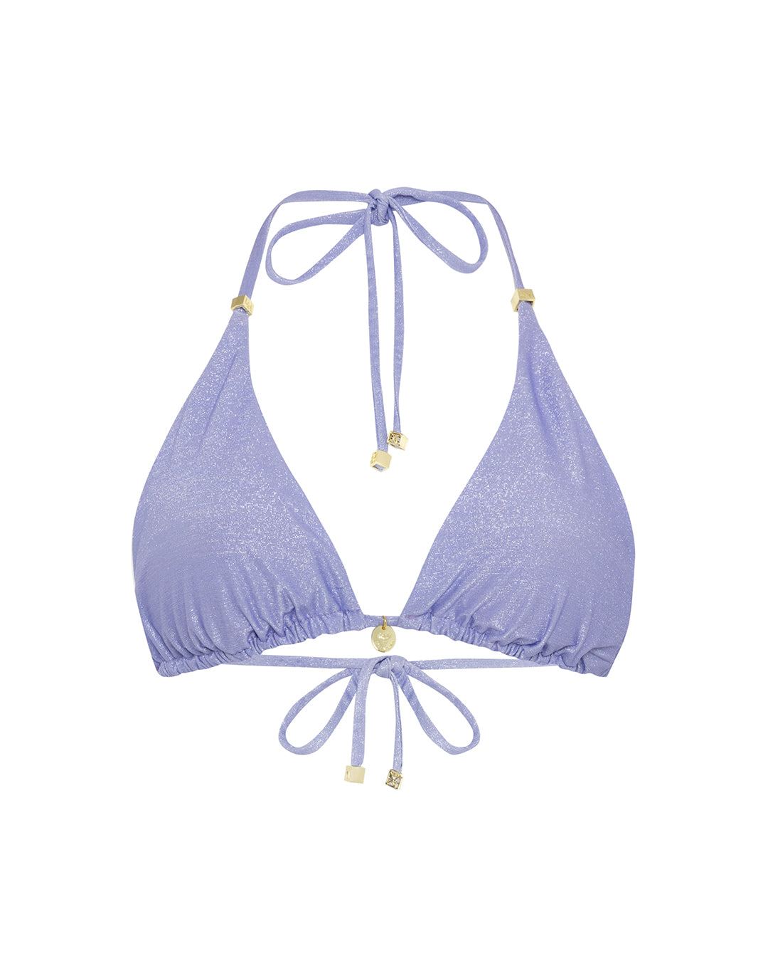 Leyla Maya Women's Purple Millie Bikini Top - Lavender Mist In Animal Print
