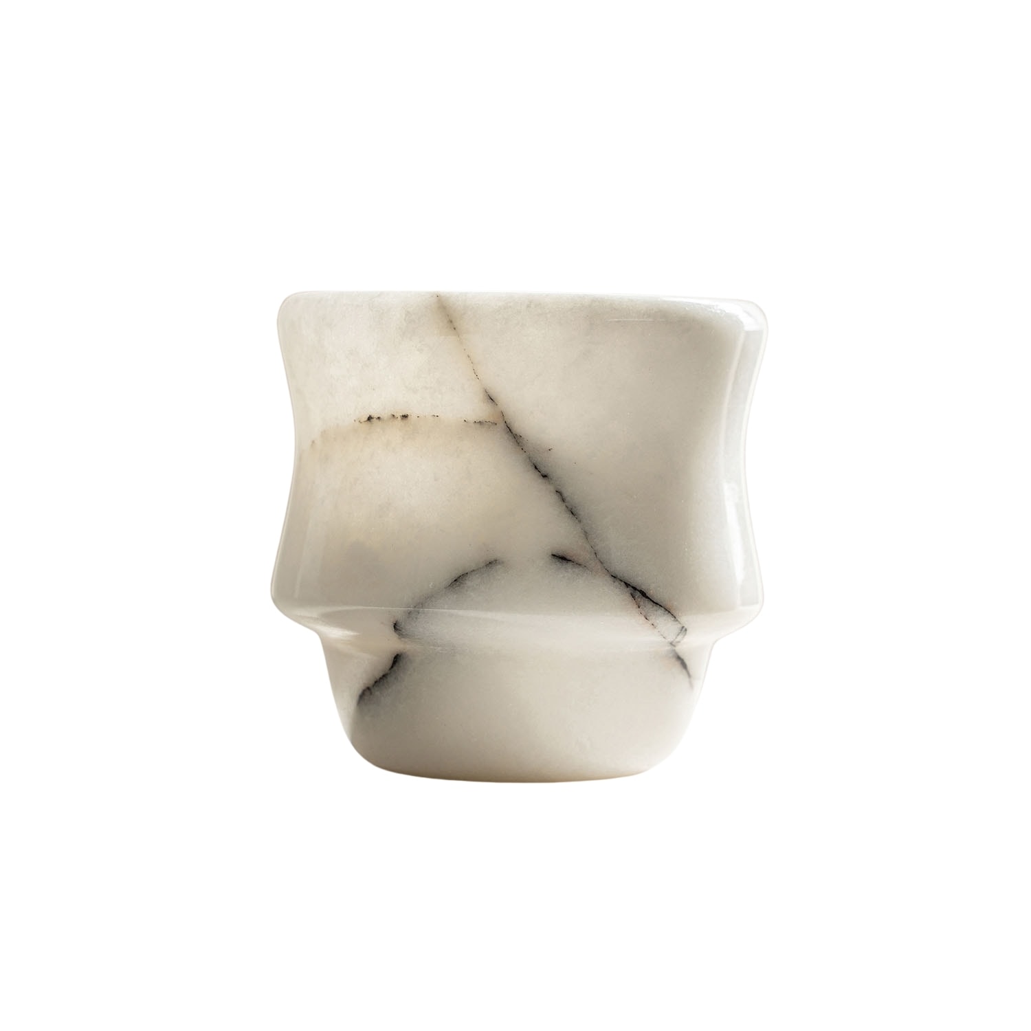 Anatoliacraft Handcrafted White Marble Tumbler - Premium Natural Stone Drinking Glass In Multi