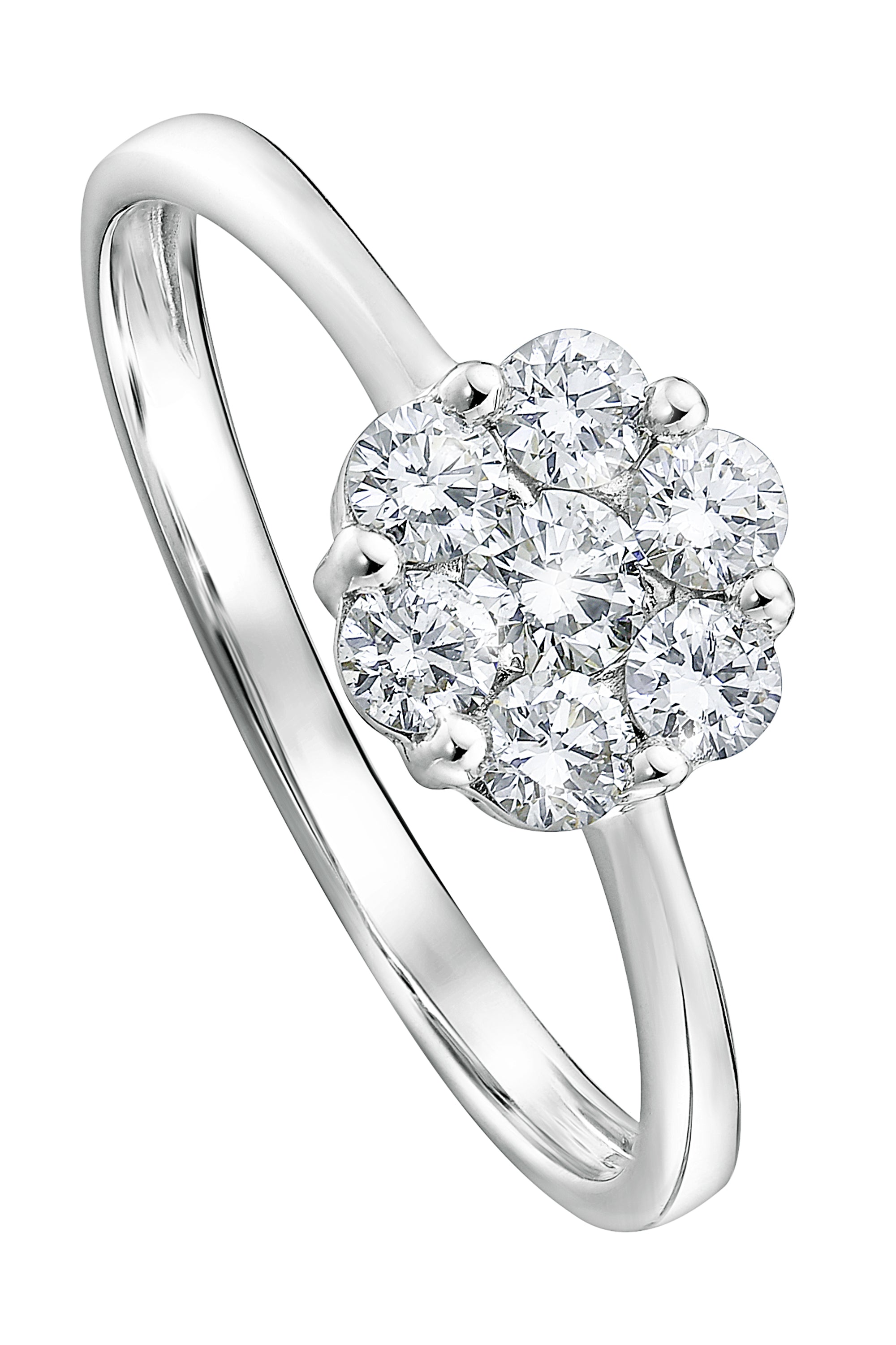 Women’s Silver Reese White Gold Lab Grown Diamond Ring Created Brilliance