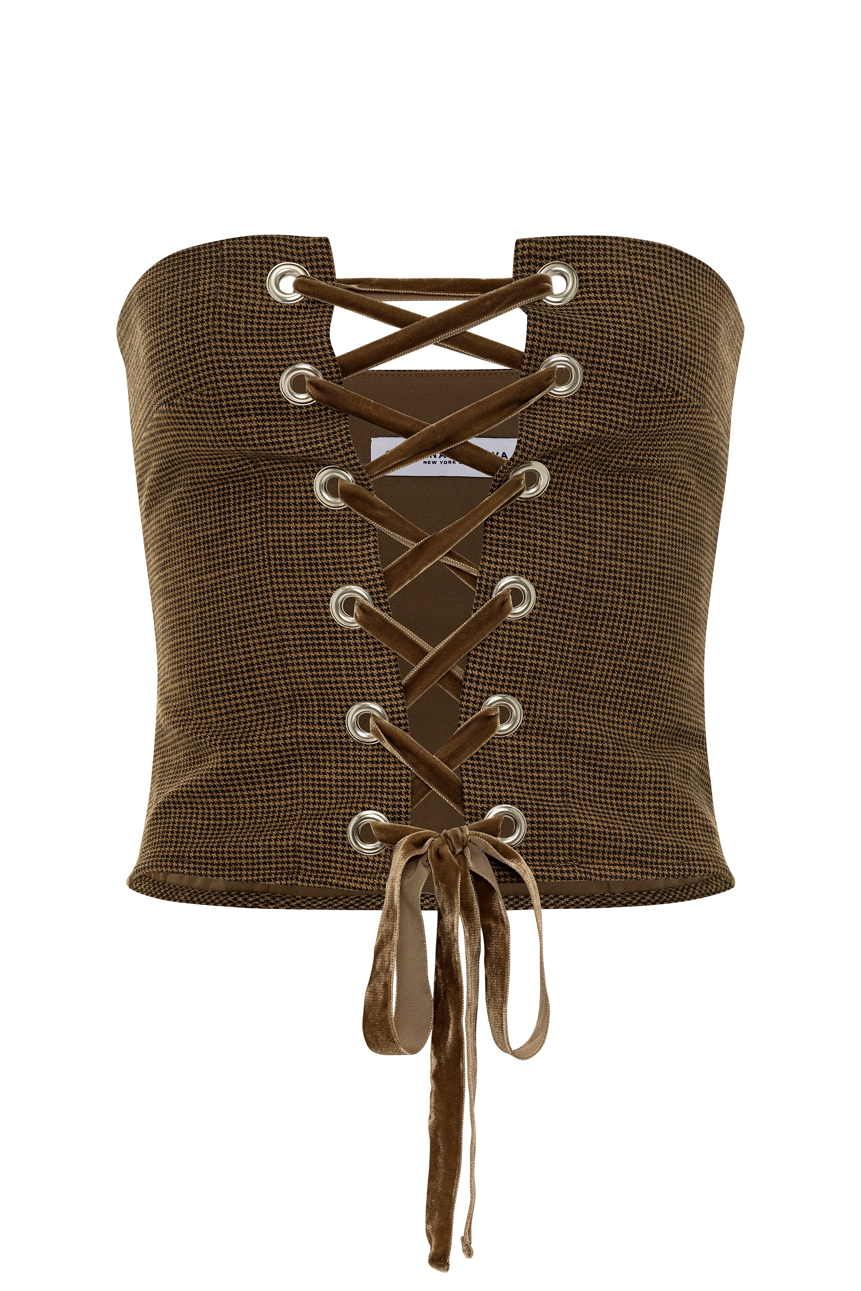 Gergana Ivanova Women's Angelica Top Brown Plaid In Brown