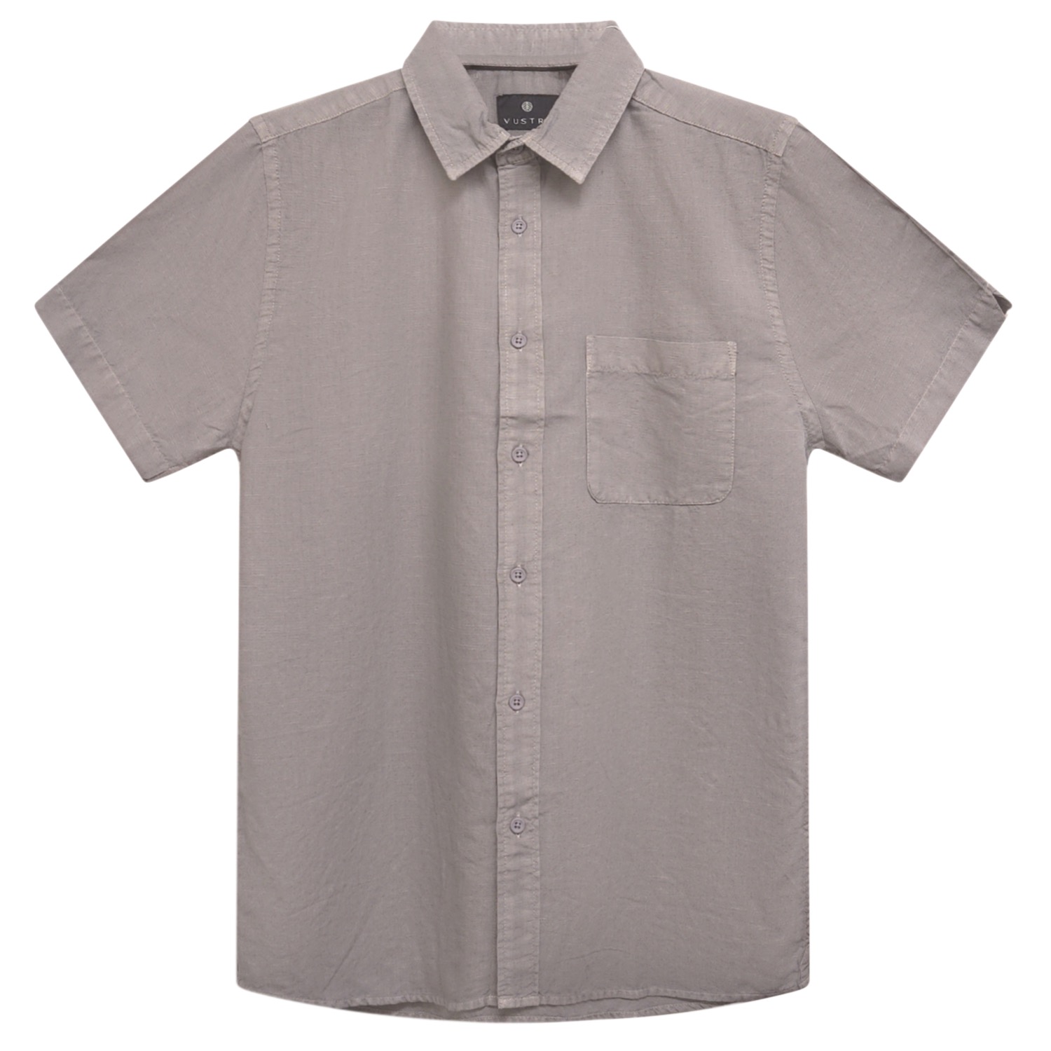 Vustra Men's Stone-grey Washed Linen Shirt In Gray