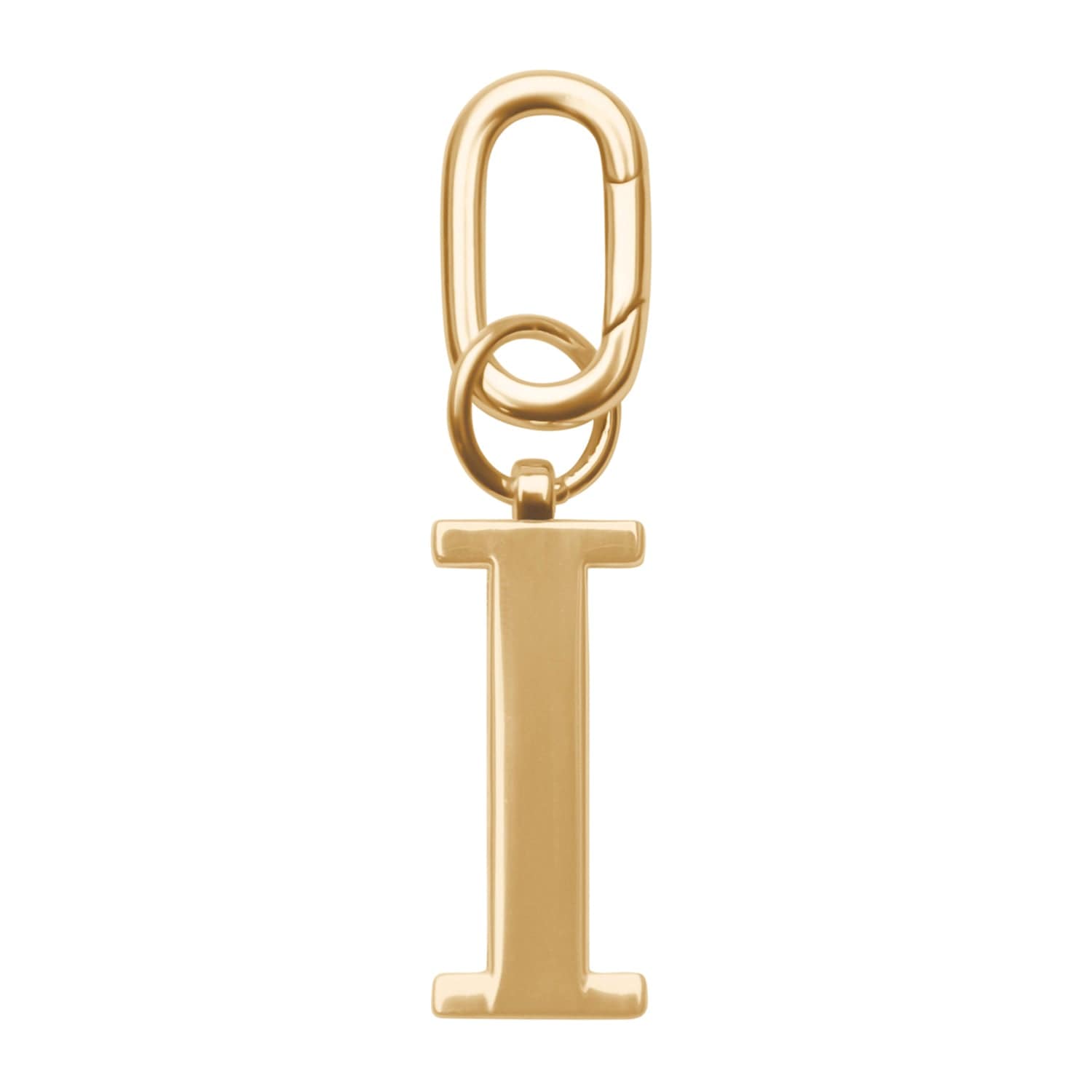 Gold Metal Letter Keyring - I One Size Jlr London