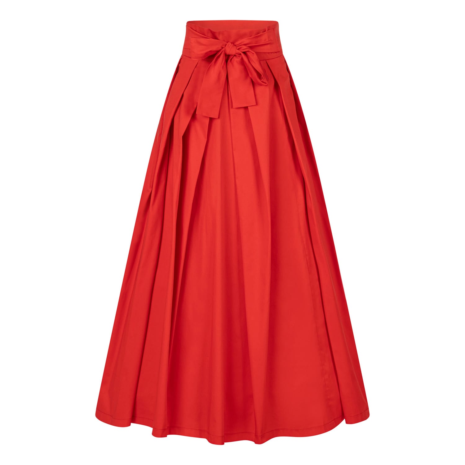 Red Cotton A-Line Skirt With High Waist | Nikka Place | Wolf