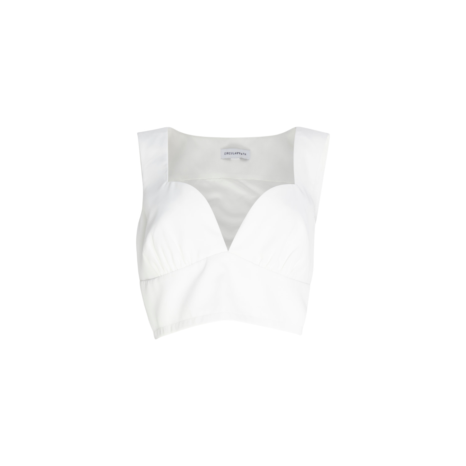 Circular Path Women's Crop Bustier Top - White In White