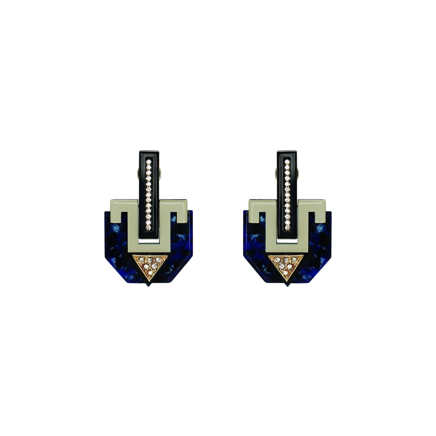 Gissa Bicalho Women's Handmade Acrylic Earring Deco Azofi - Blue In Blue