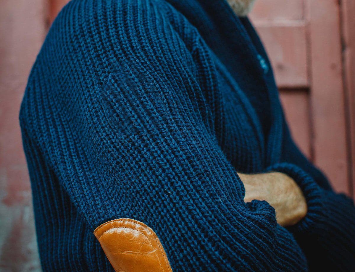 トップス British Made Knit Cardigan Elbow Patch Pioneer British Wool Cardigan Brown | Men's Knitwear | &SONS