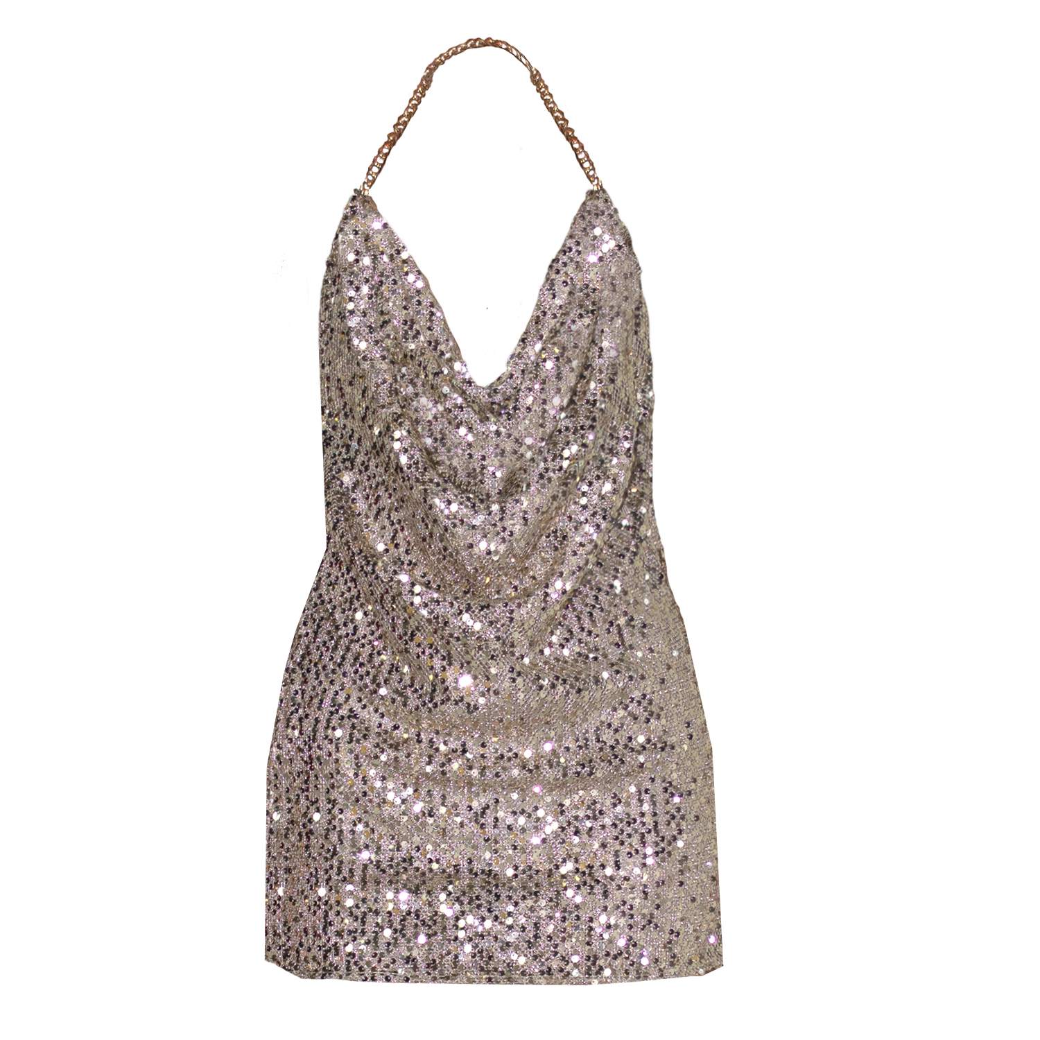 Angelika Jozefczyk Women's Neutrals / Gold Ibisa Mini Sequin Party Dress In Gold