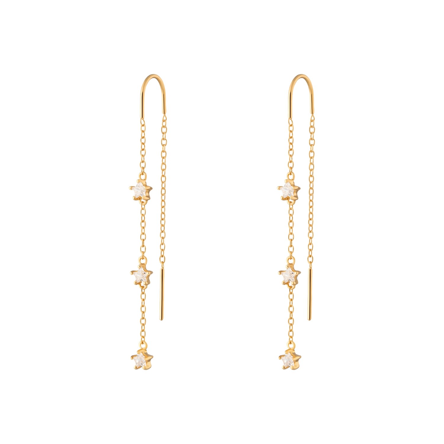 Scream Pretty Women's Gold Sparkling Star Threader Earrings In Gold