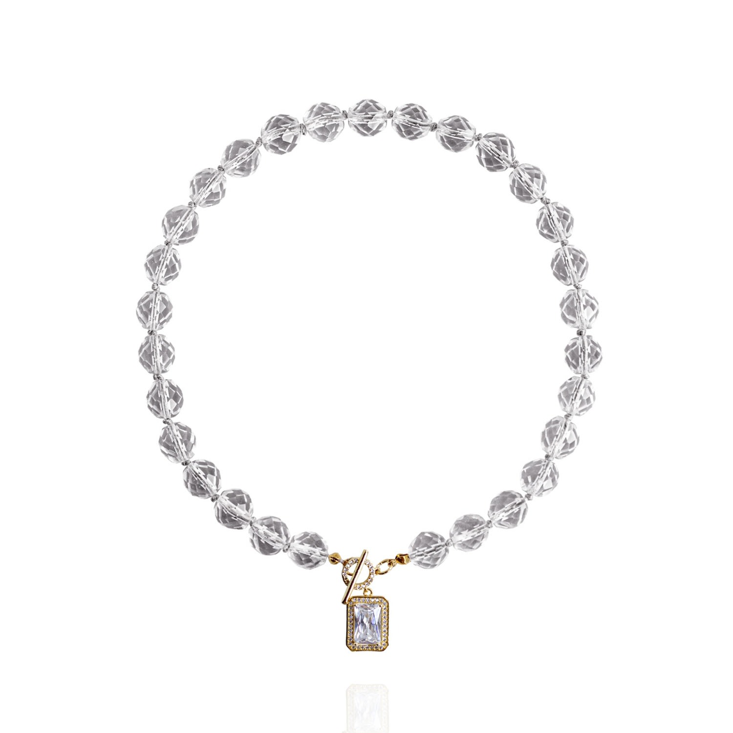 Women’s Silver Leni Necklace In Crystal Saule Label