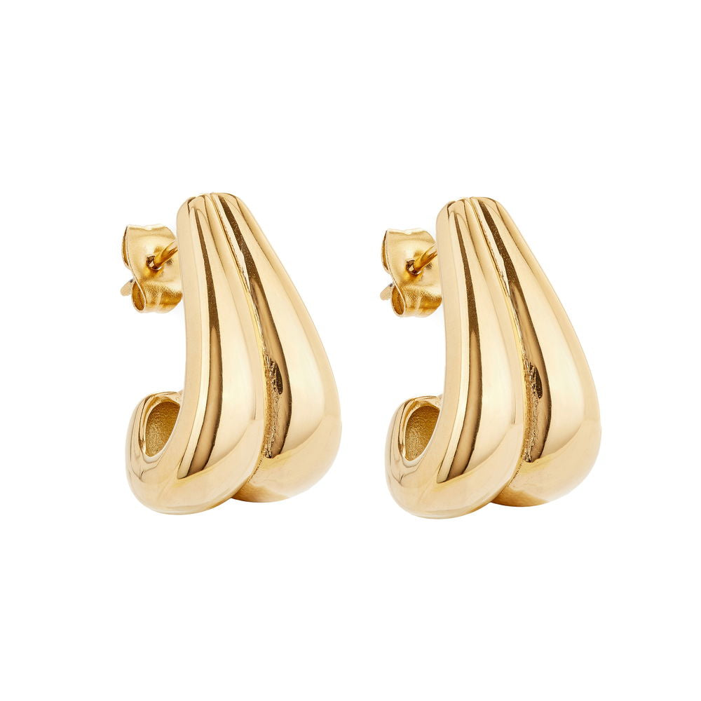 Women’s Retro Waterfall Gold Hoops Ballinger