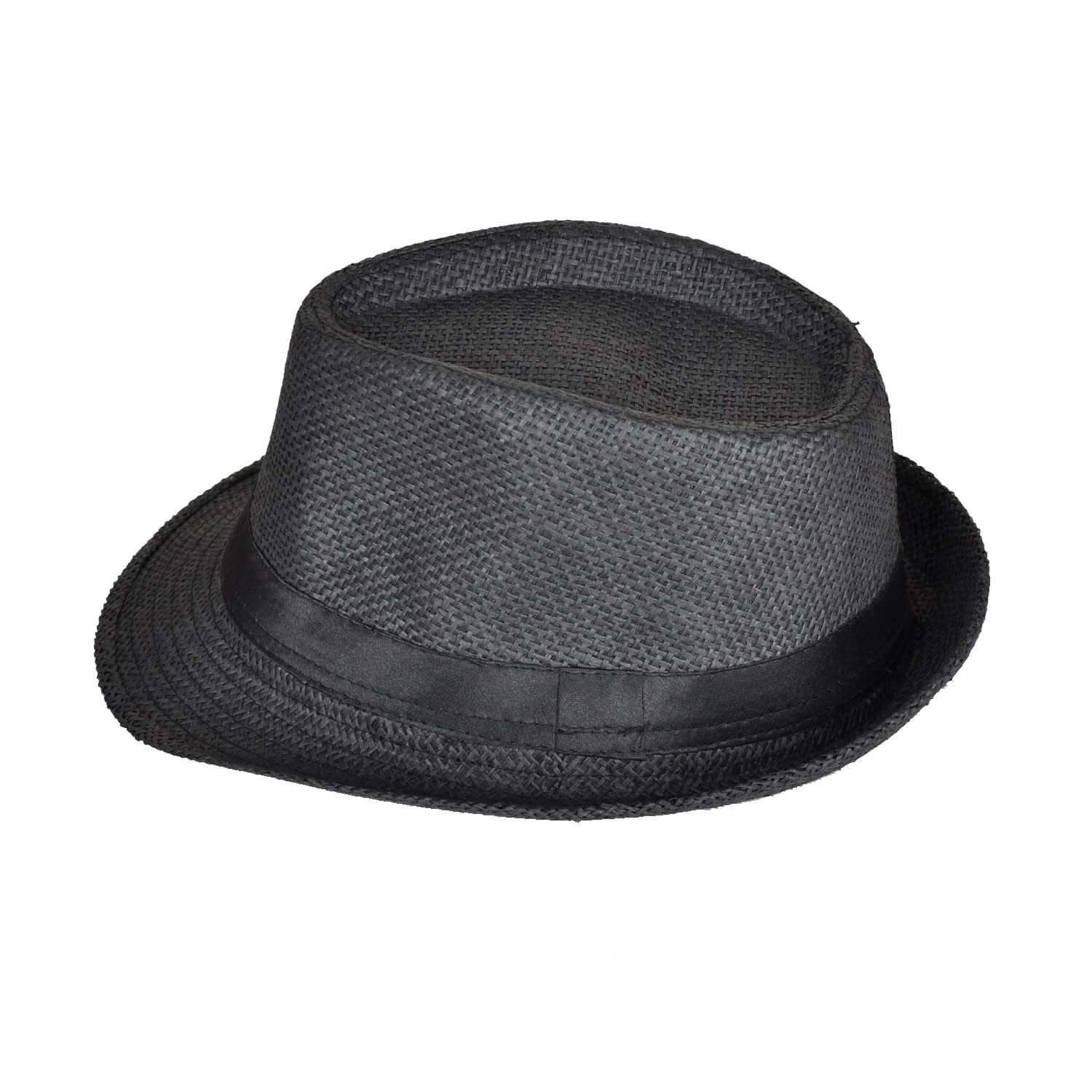 David Wej Men's Trilby Straw Hat - Black In Black