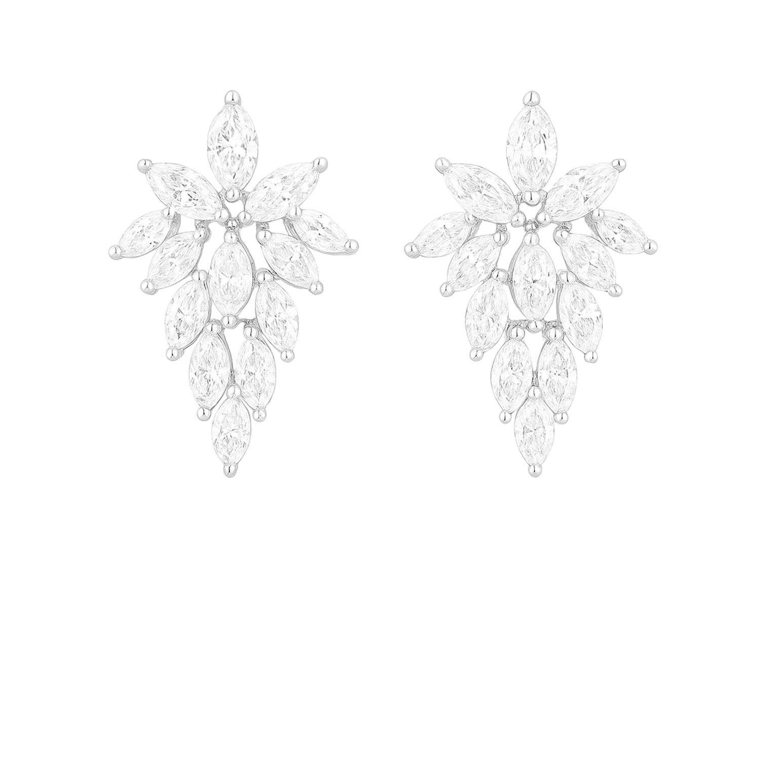 The Gala Women's Silver Elara Marquise Cluster Earrings In Silver