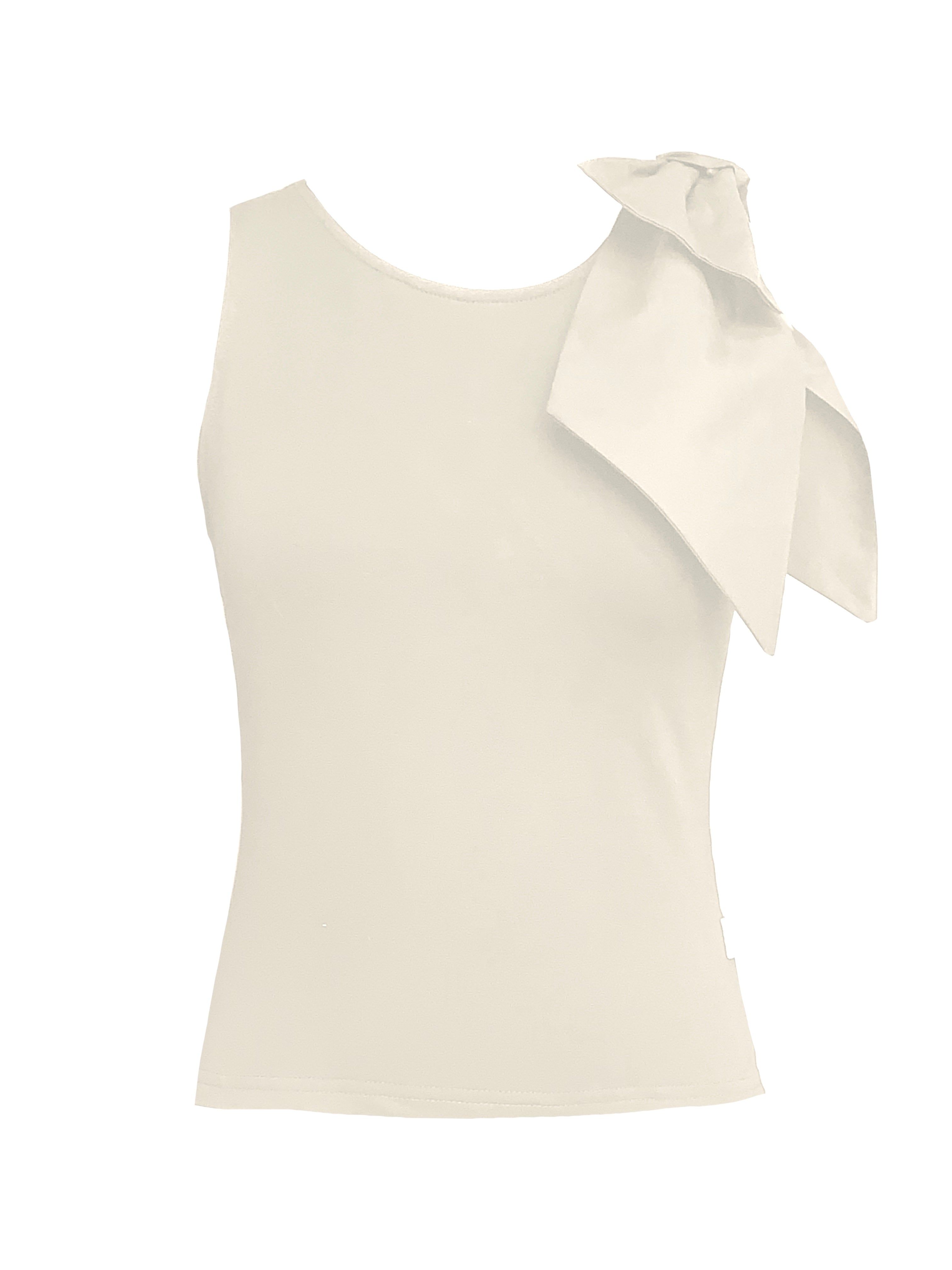 Women’s Neutrals / White Brook Top With Bow In Cream Small Frock Tales