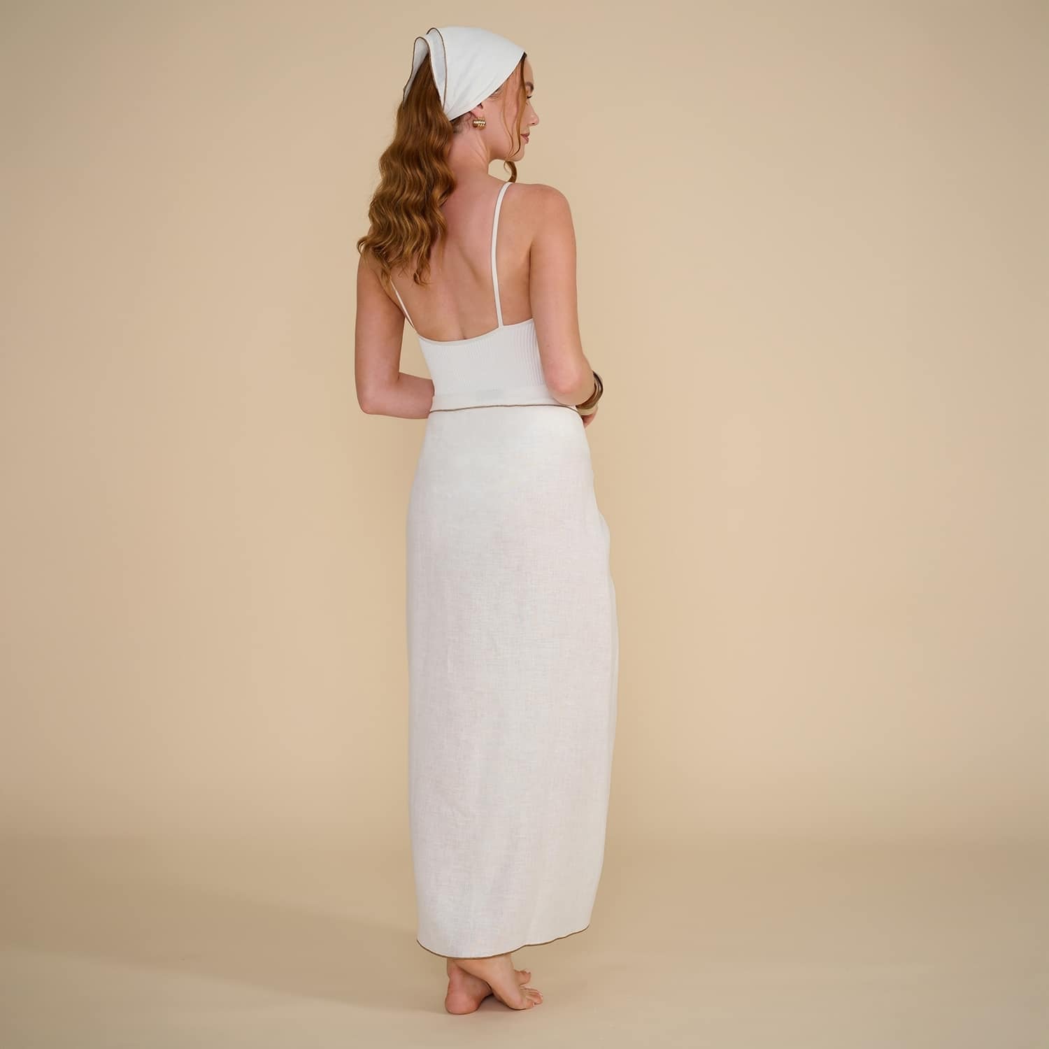 linen sarong dress Vitamin A Sirena Sarong Black Crinkle Linen