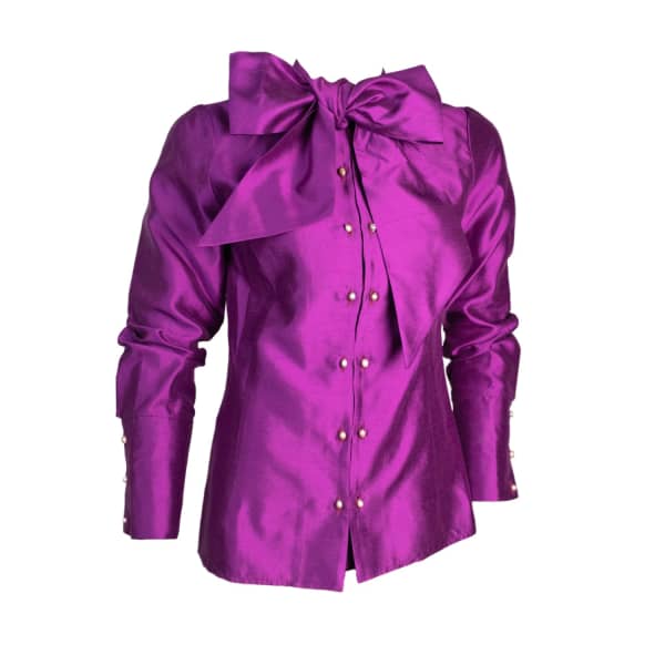 satin bow tie blouse