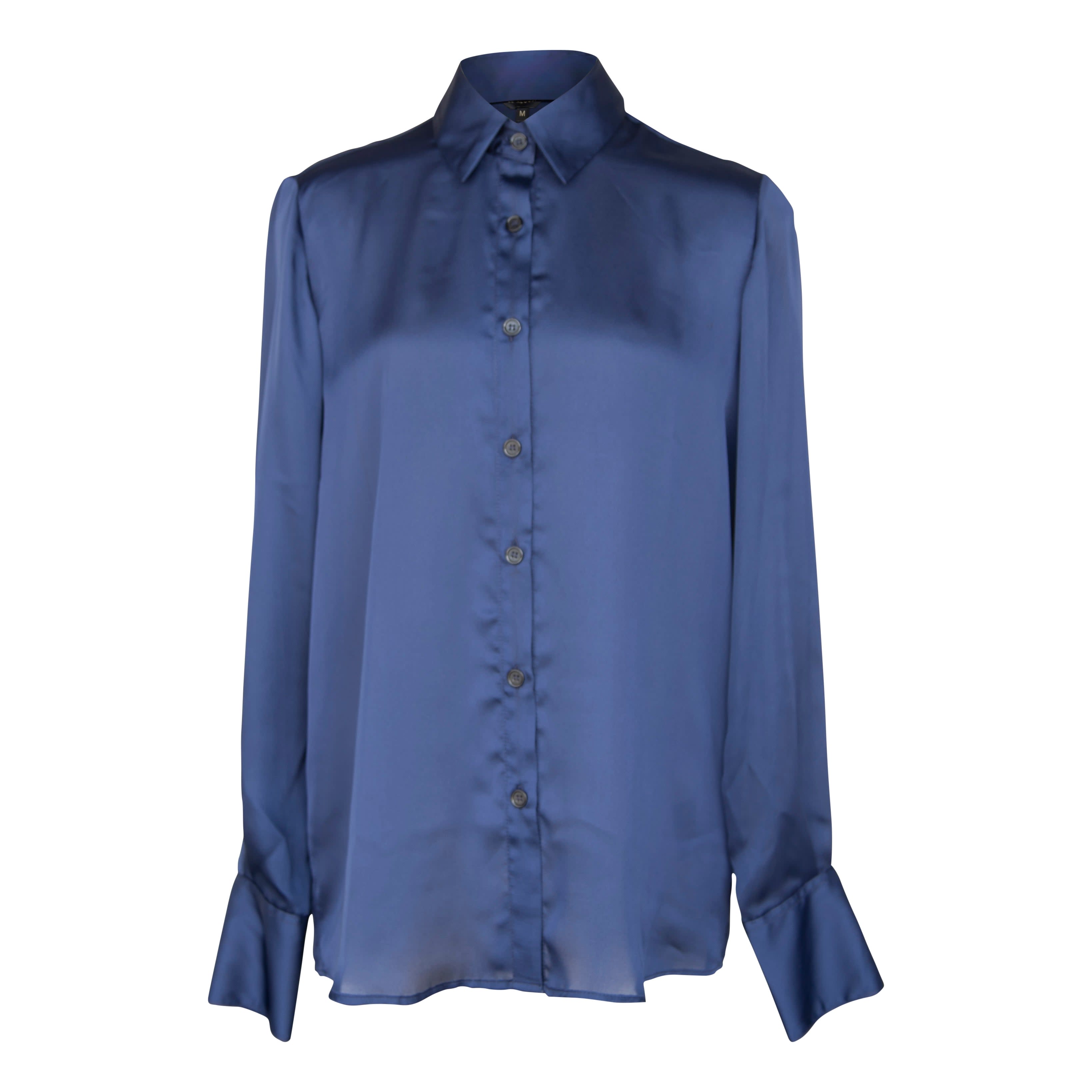 royal blue blue silk shirt womens