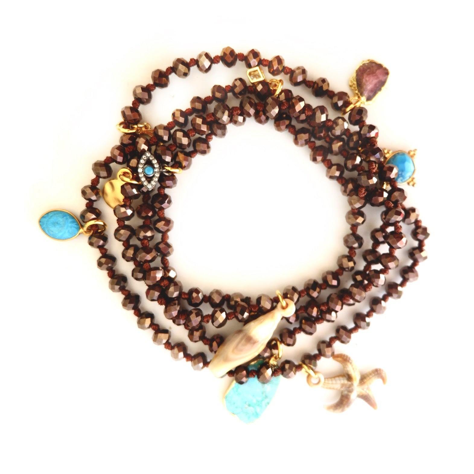 Women's Brown Copper Crystal Dream Necklace | Persia Donà Jewelry