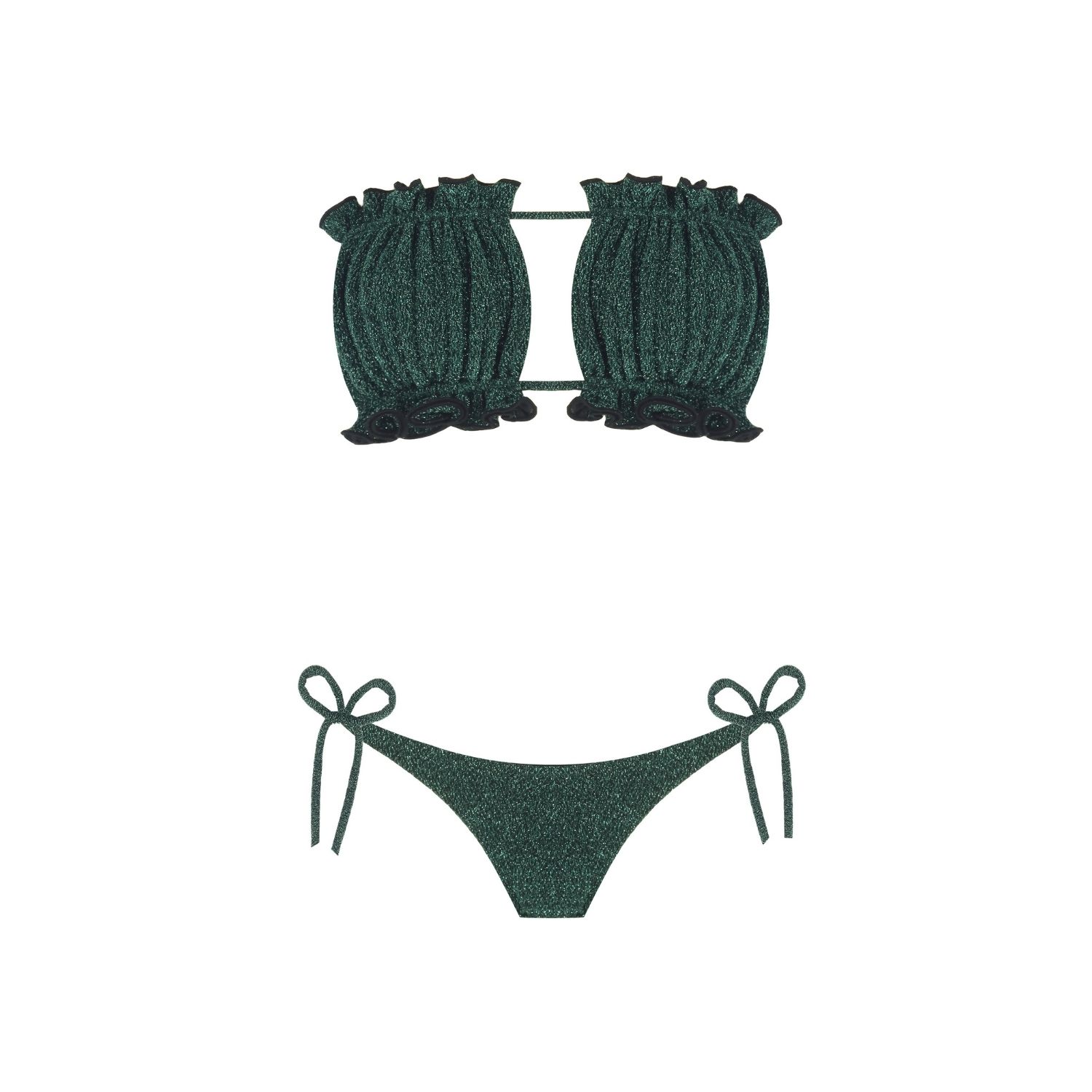 Nur Karaata Women's Sun Sparkle Green Bikini Set In Green