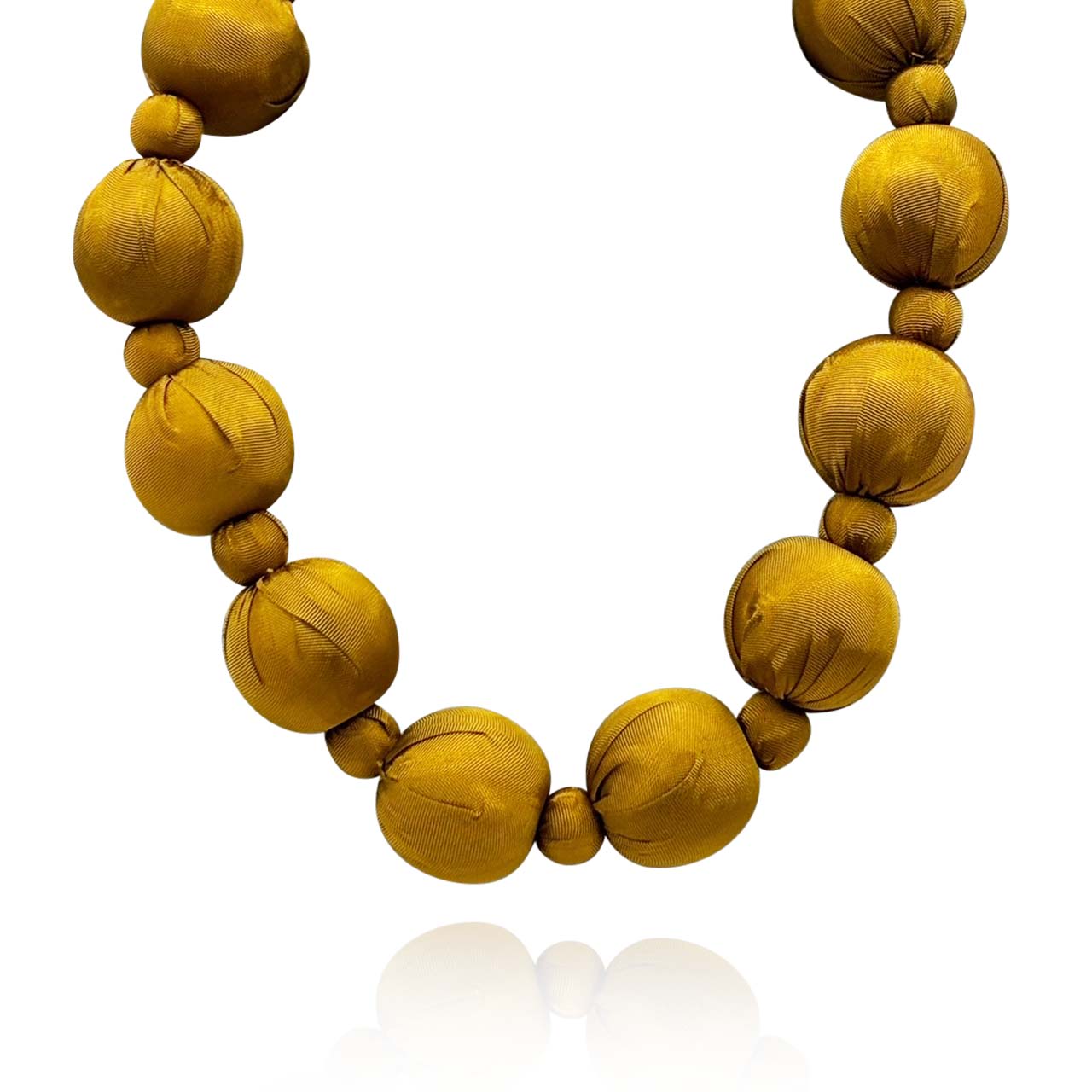 Michael Nash Jewelry Women's Gold / Pink / Purple Large Ochre Silk Covered Wood Bead Necklace
