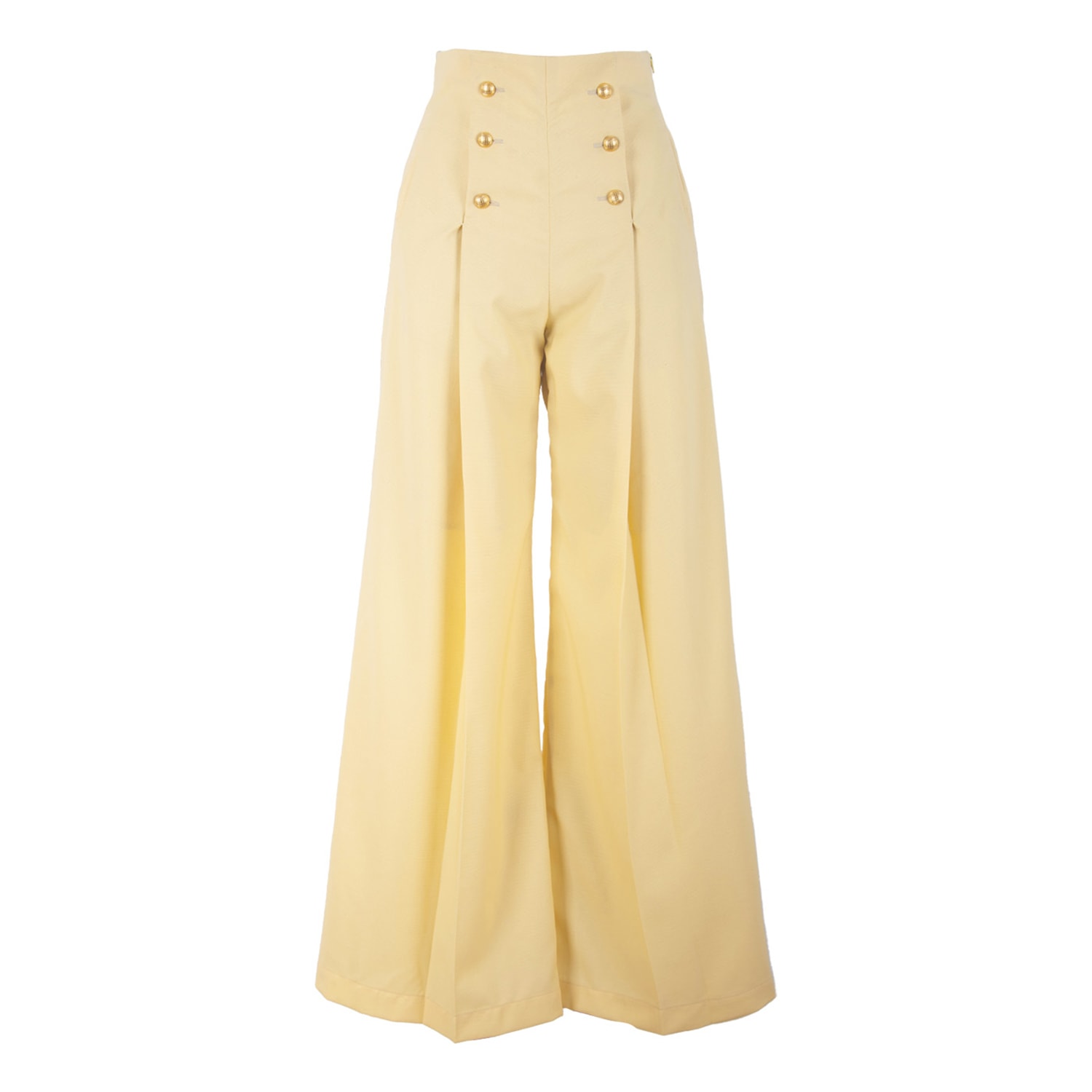 Women’s Yellow / Orange Wool Wide-Leg Trousers Small Rua & Rua