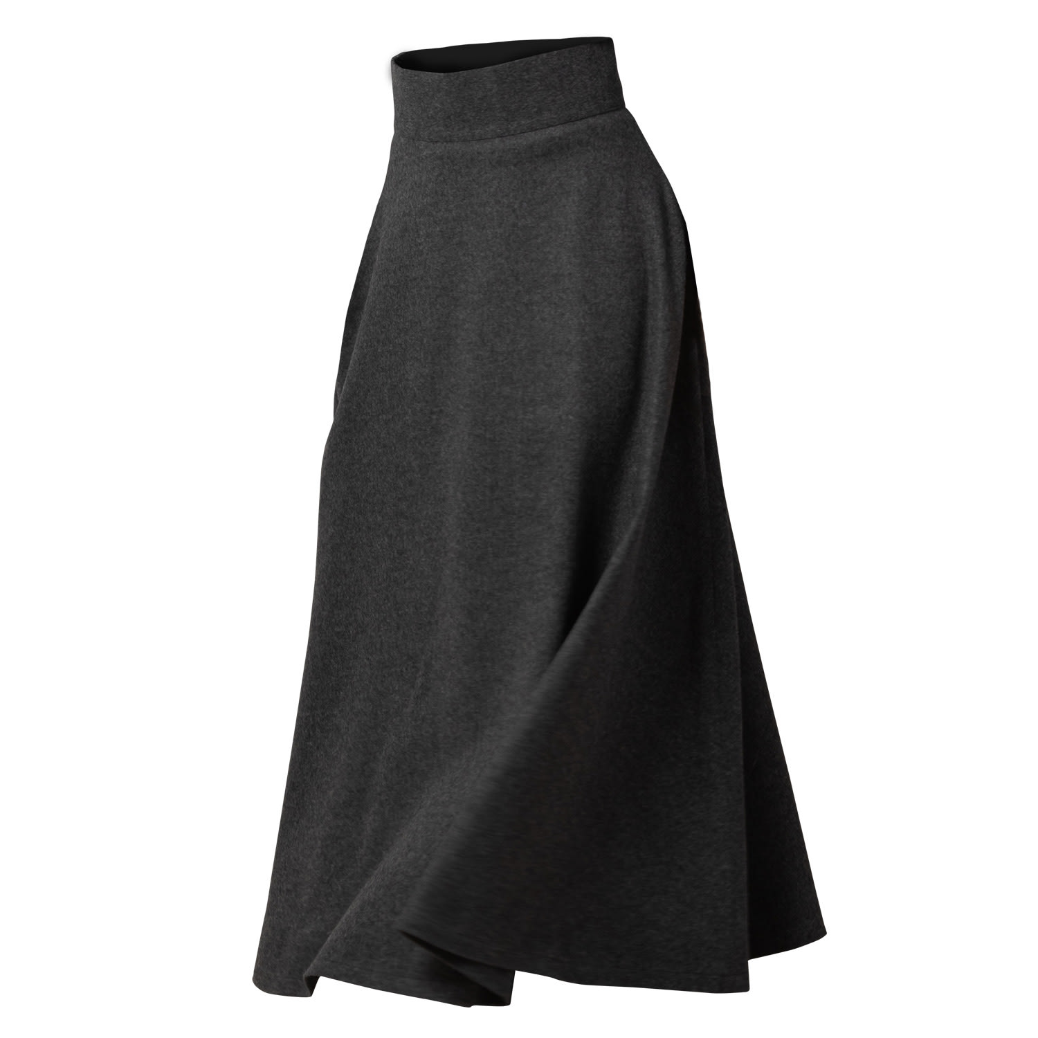 Women’s Grey Long Wool A-Line Skirt With High Waist And Pockets Medium Nikka Place