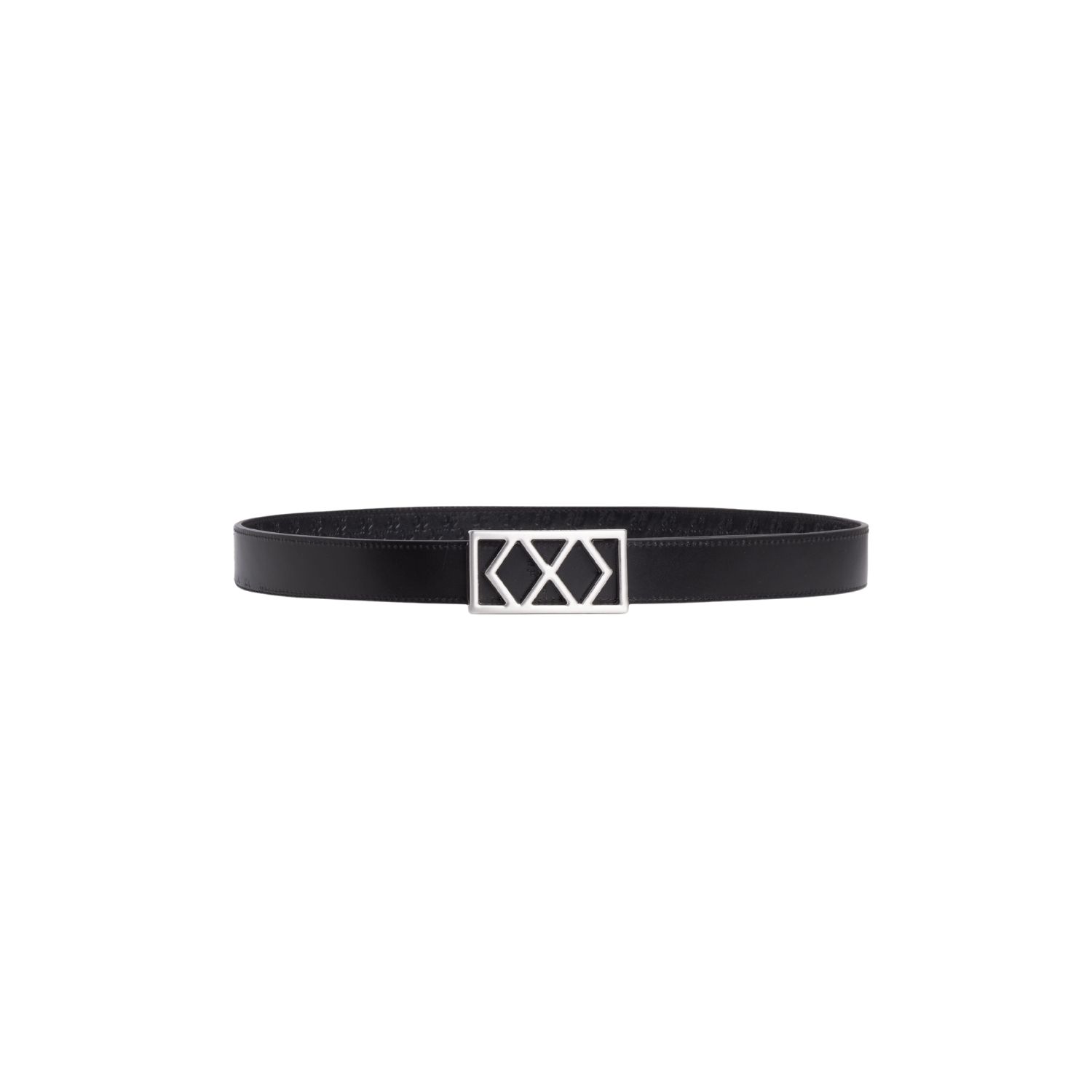 Place Of Elms Double Diamond Reversible Leather Belt In Black