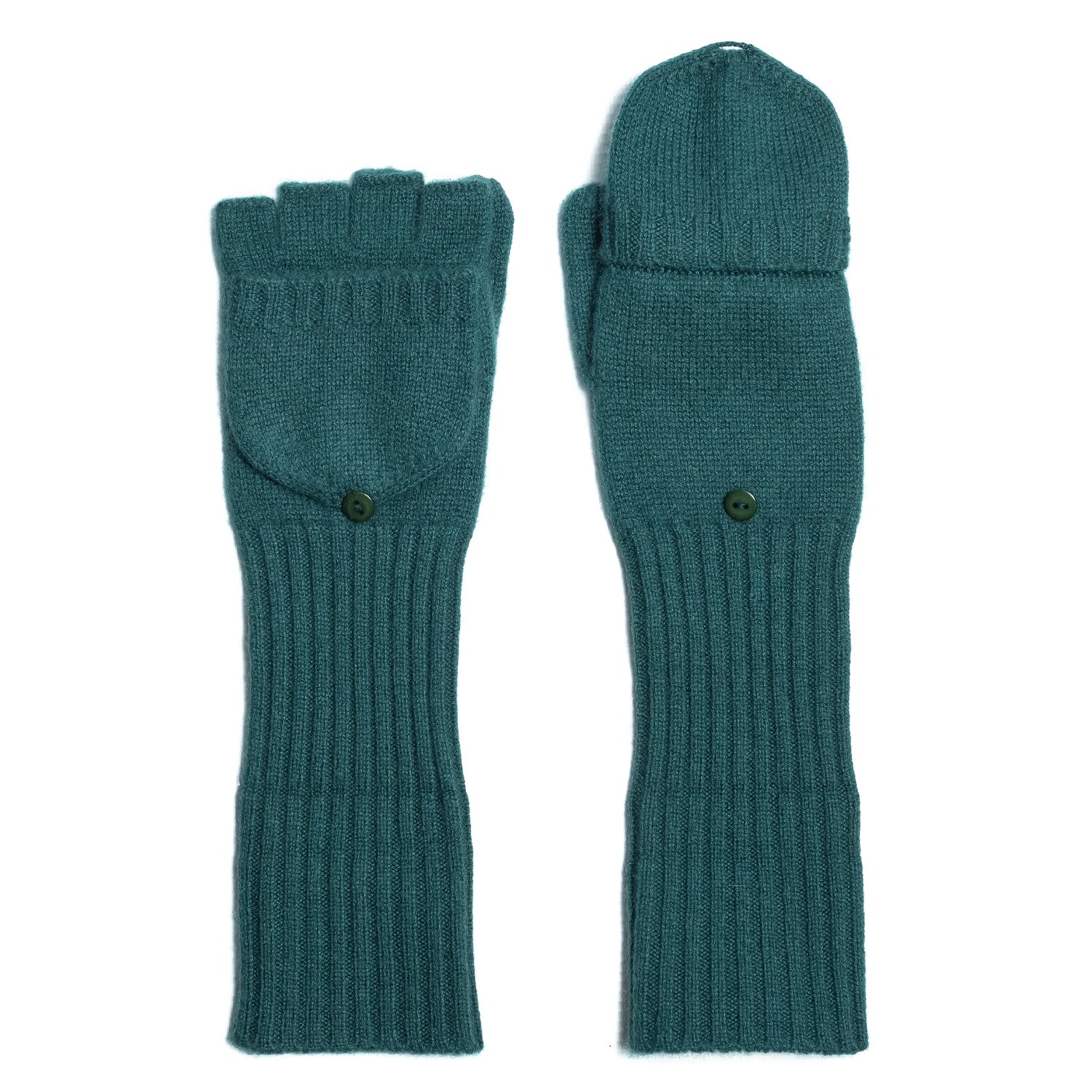 Bel Cashmere Women's Long Cashmere Mittens Green In Green