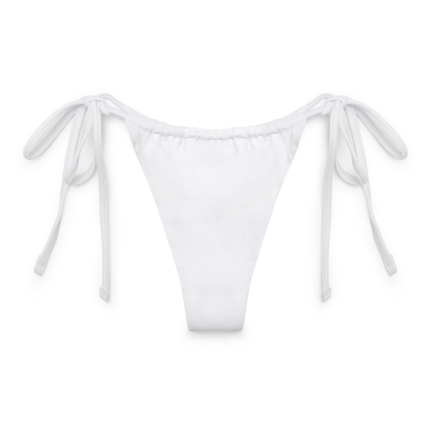 Women’s Athena Cheeky Tie String Bikini Bottoms In White Large Poetry by Locals