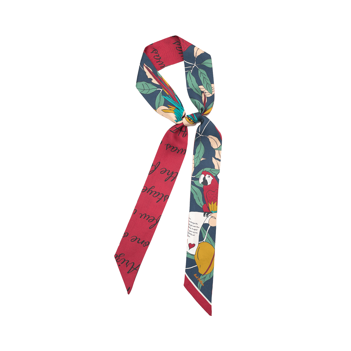 Lost Pattern Nyc Women's Yellow / Orange / Red El Amor Silk Twill Neck Bow - Tropical Red & Blue In Yellow/orange/red