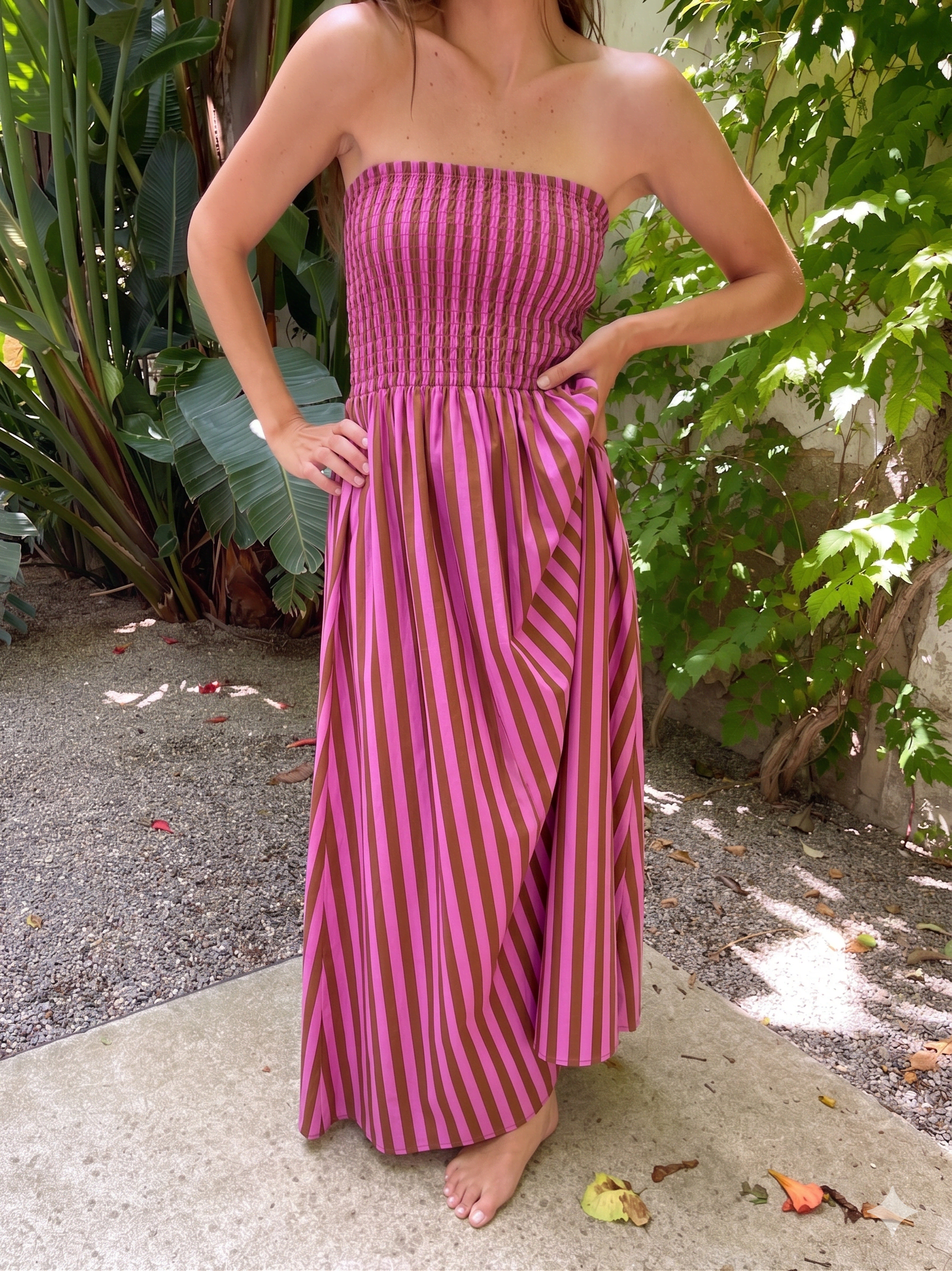pink and brown striped dress pink and brown dress March Striped Dress- Pink/Brown -parroquiadesanalbertomagno.com