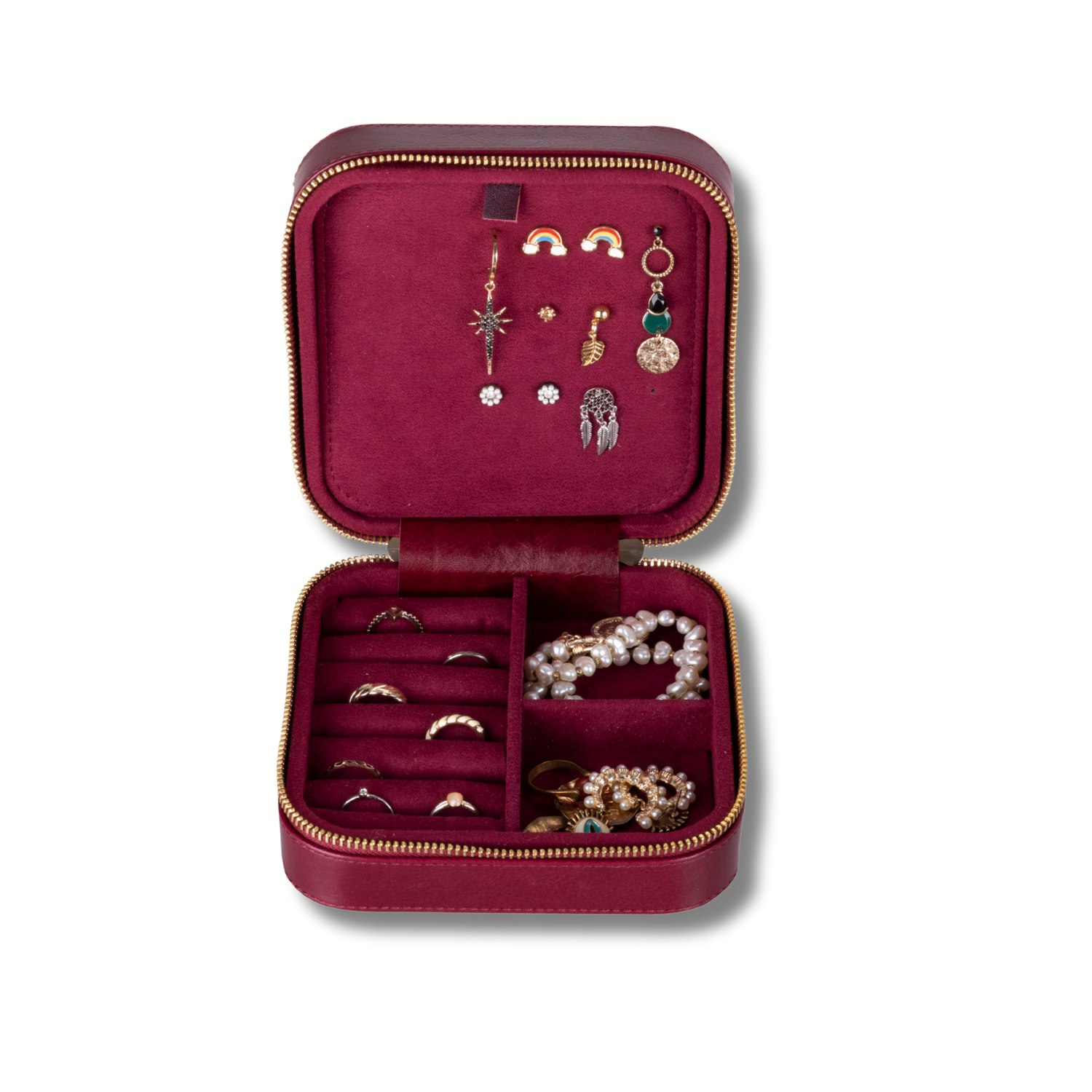Leathere Women's Luxury Travel Jewelry Box – Red - Palermo In Red