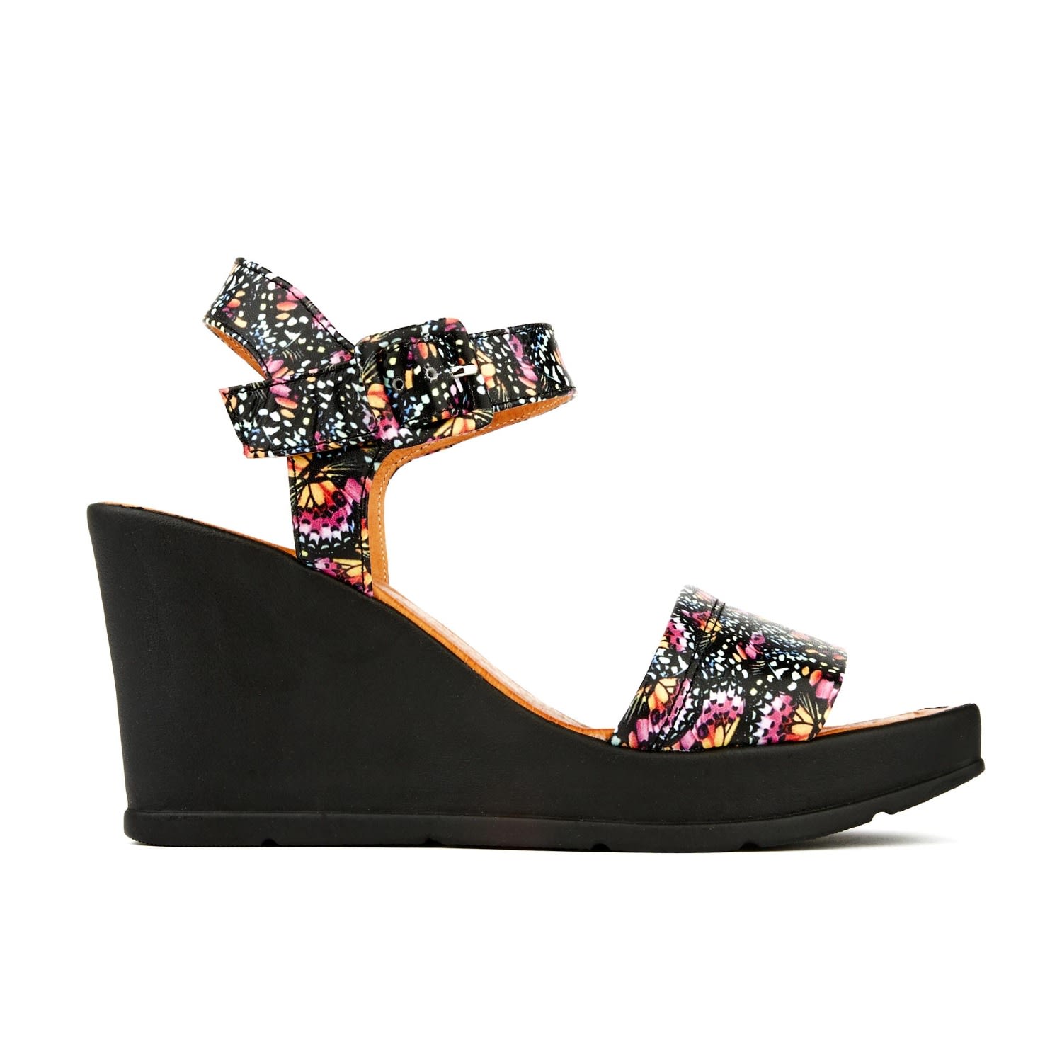 Amanda - Black & Pink Floral - Womens Designer Heels 7 Uk Embassy London Usa