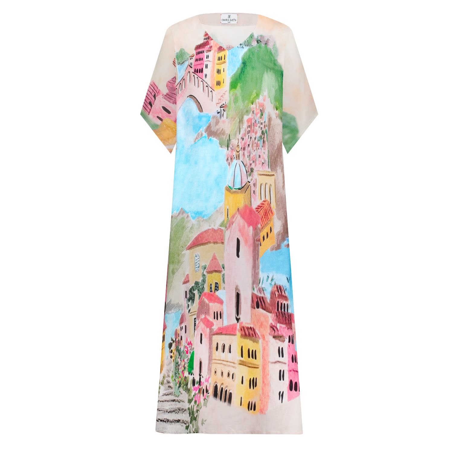 Dhara Sheth Dubai Women's La Riviera Multicolor Long Kaftan