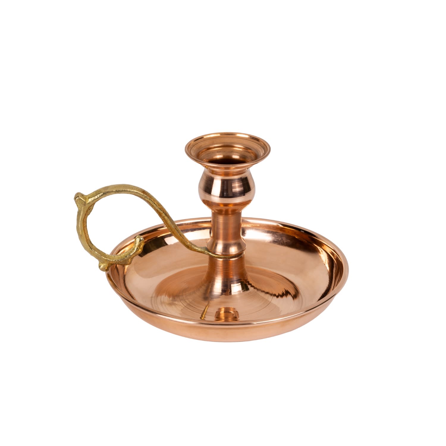 Anatoliacraft Rose Gold Handmade Copper Candlestick Holder - Vintage Copper Decor & Housewarming Gift
