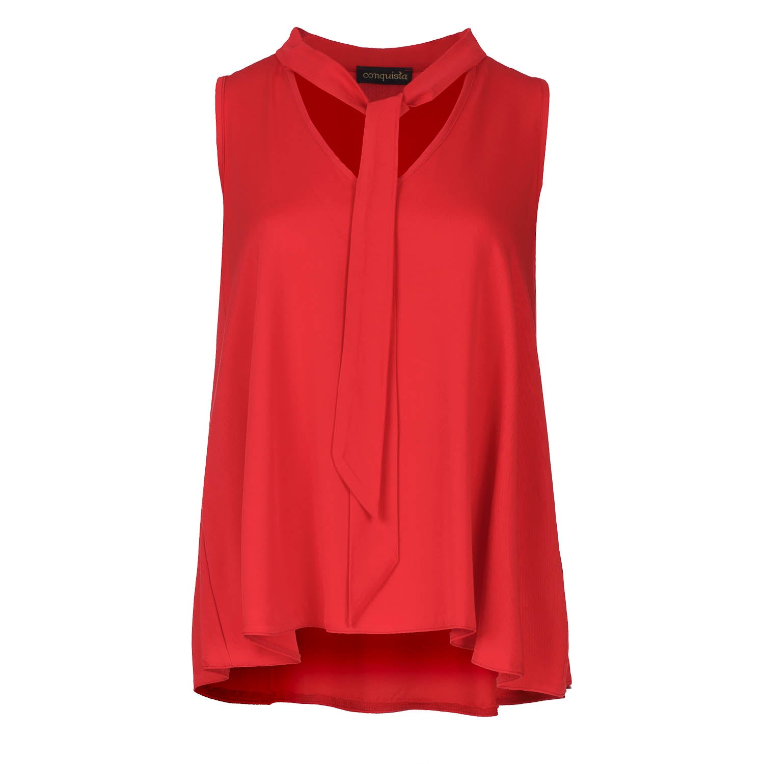 Women’s Red Tie Detail Sleeveless Top Large Conquista