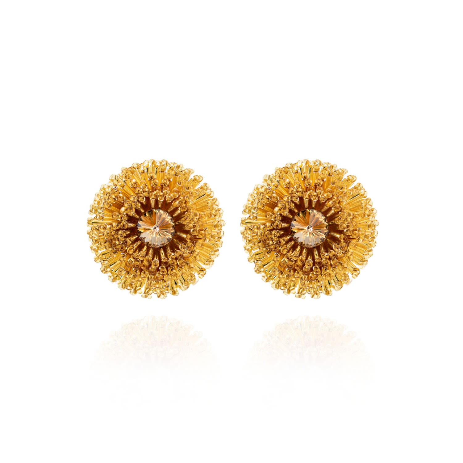Saule Label Women's Gold Chiara Clip On Earrings In Maize Burst