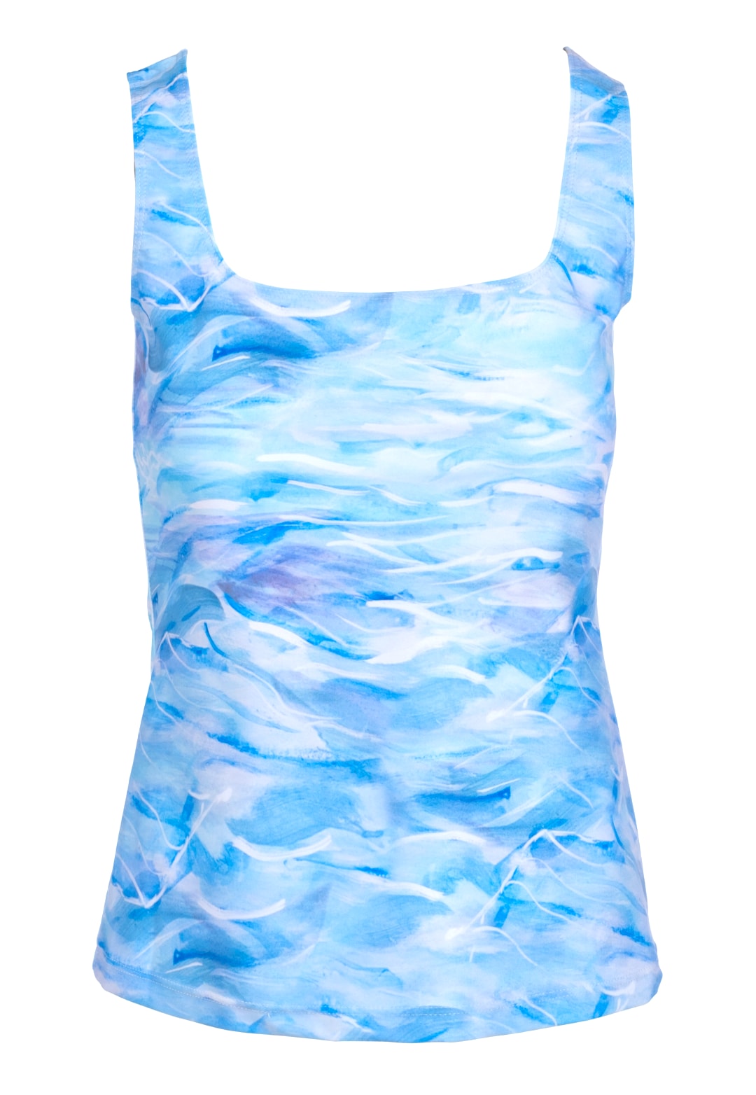 Women’s Blue Caterina Stretch Knit Tank Top In Ocean Brush Large Ala Von Auersperg