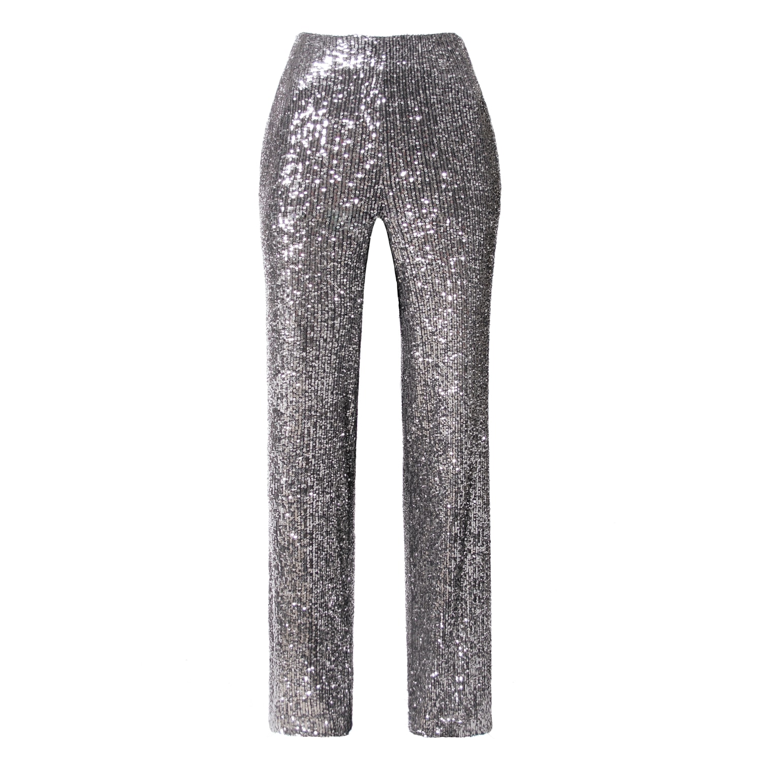 Aggi By Halewski Women's Luca Silver Diamond Sequin Pant - Long In Silver