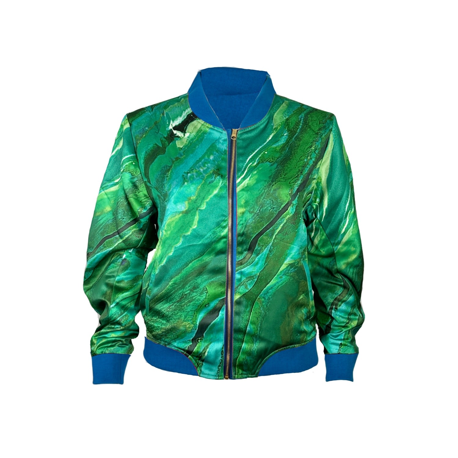 Alanakayart Women's Green Reversible Bomber Jacket In Green