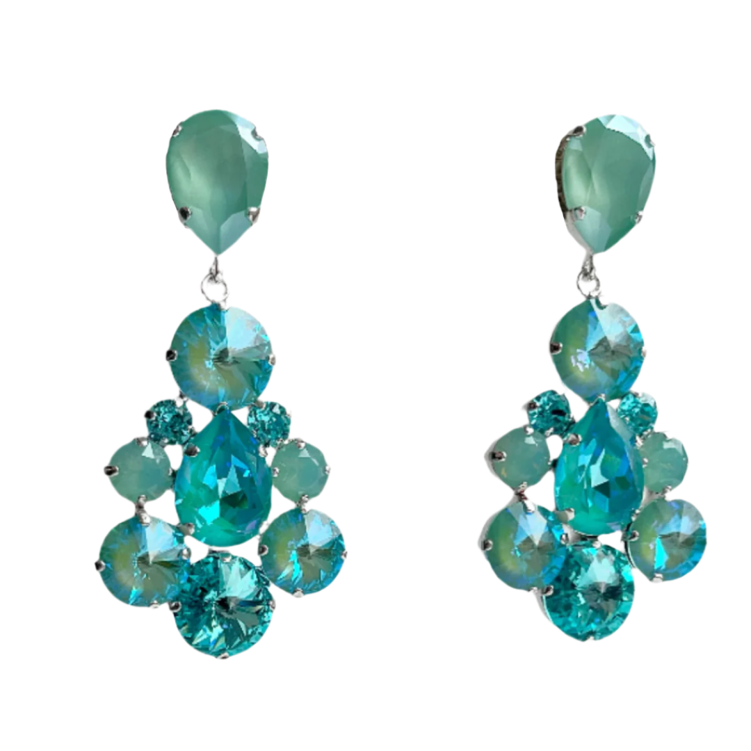 Laura Gray Women's Dazzling Blue Crystal Post Earrings