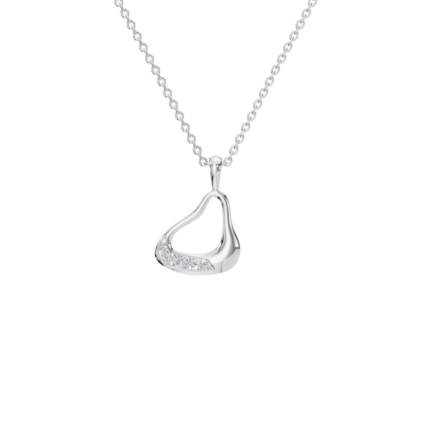 Aya Fine Jewelry Women's White / Yellow / Rose Gold Eighteen Kt Eternal Curve Diamond Pendant Necklace In Metallic