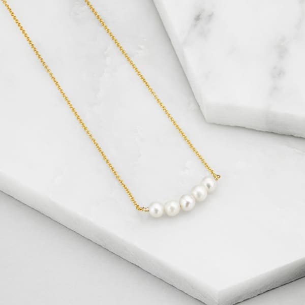 Lily & Roo Sterling Silver Cluster Pearl Necklace In Pearl