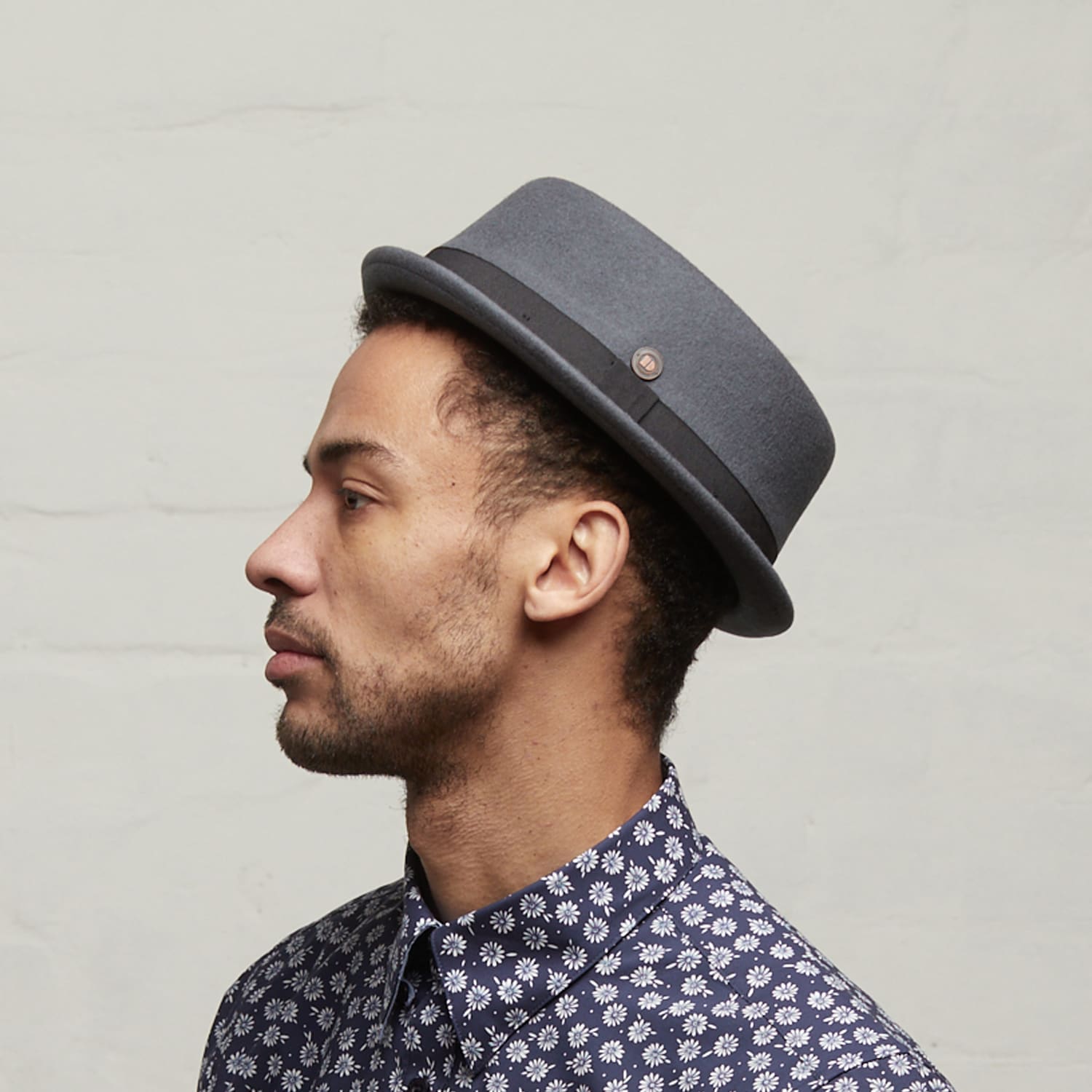 Mens Hats Mini Pork Pie Hat Small Grey Rude Boy Ska Pork Pie Hat