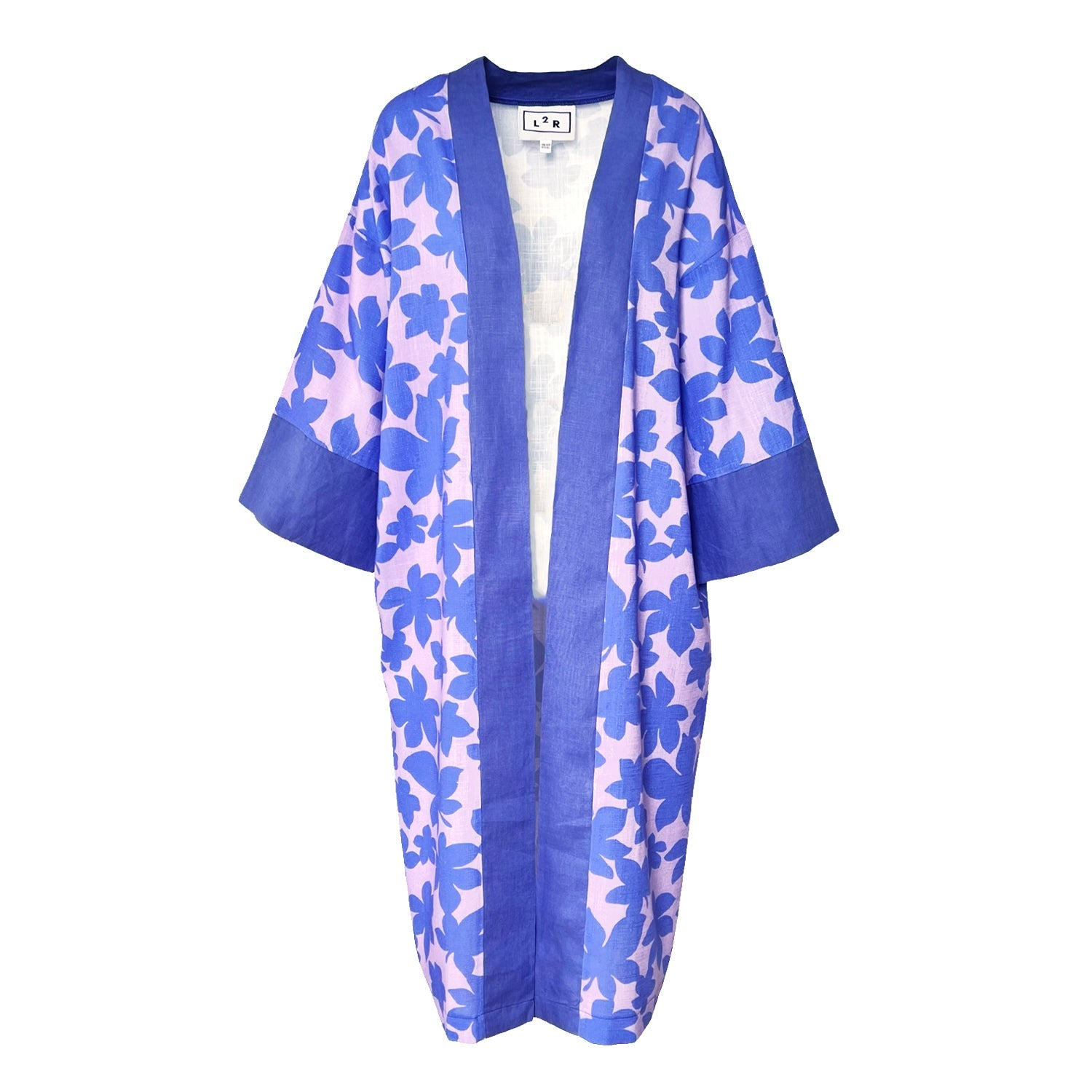 L2r The Label Women's Blue / Purple Blue & Purple Linen Kimono In Multi