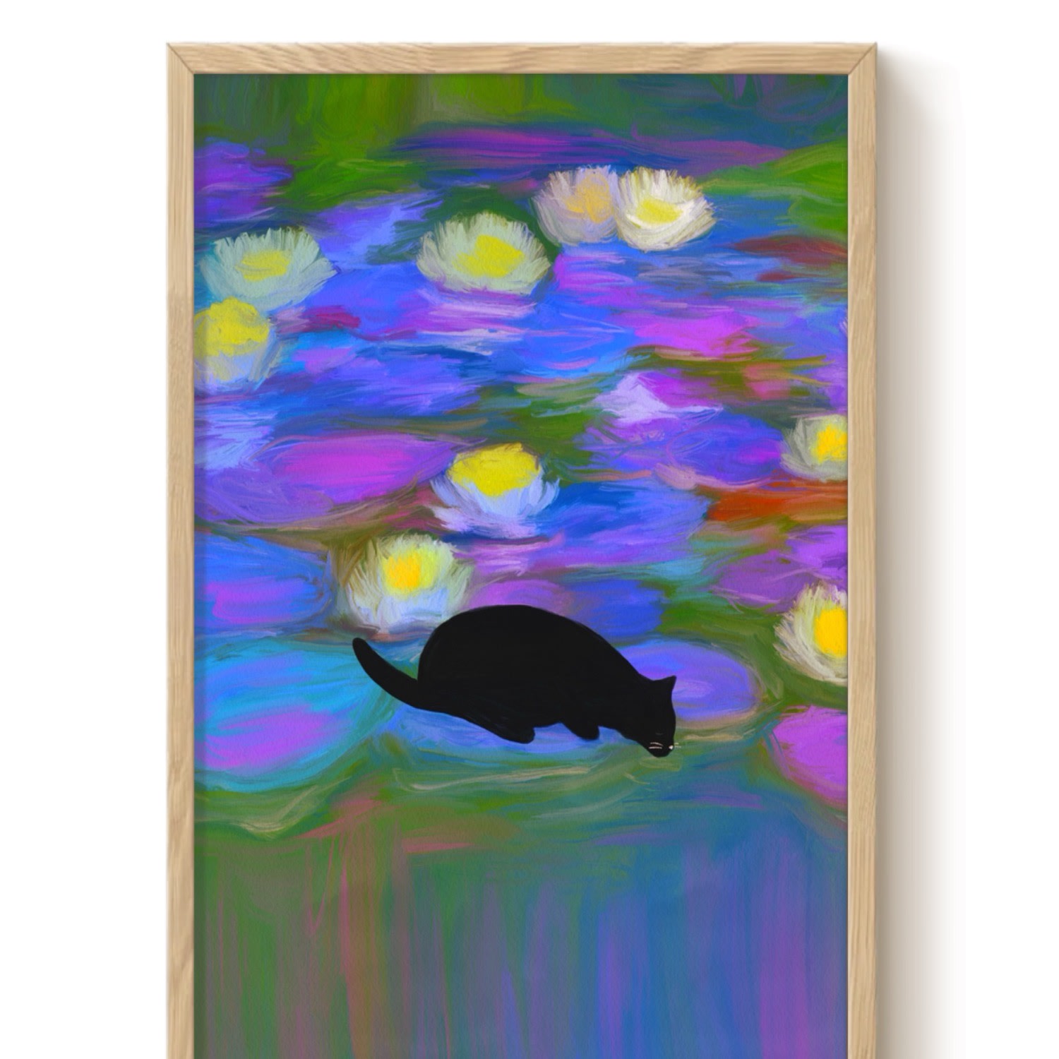 The Paper Tail Drinking Cat - Art Print - Medium
