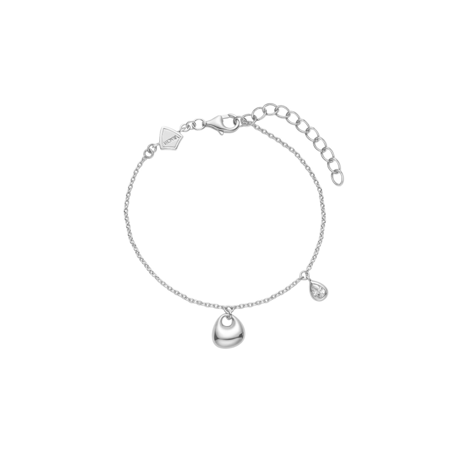Vanchi Women's Nora Double Pendant Bracelet In Silver In Silver