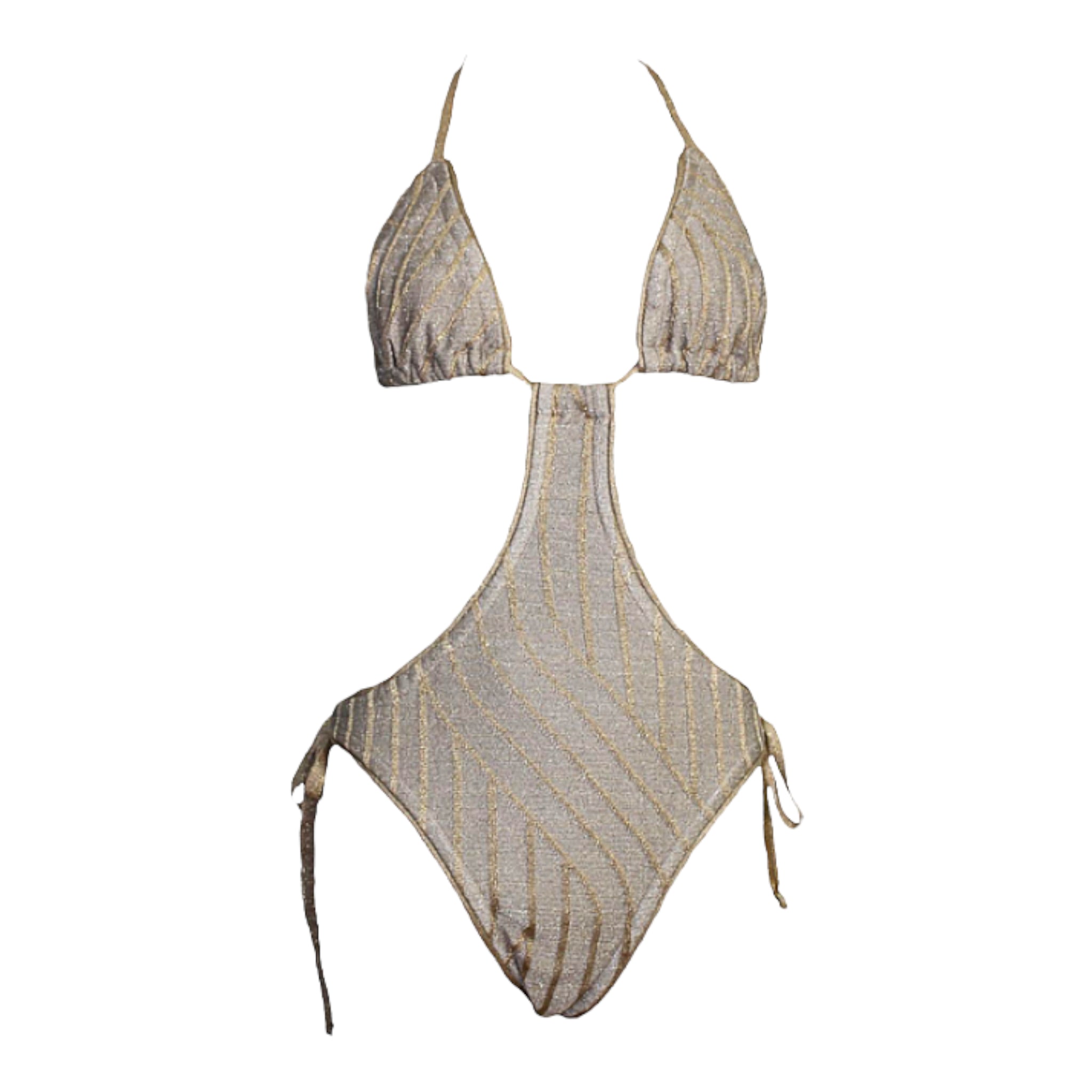 Maria Aristidou Women's Gold / Neutrals Bold One Piece Bodysuit & Swimsuit In Gold